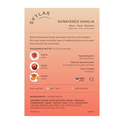 Skylar Sunkissed Dahlia EDP | Hypoallergenic, Clean Vegan Floral – 50 mL