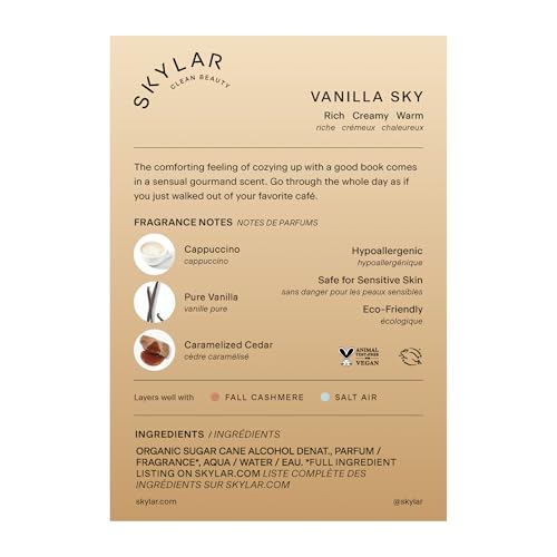 Skylar Vanilla Sky Eau de Parfum – Hypoallergenic, Clean & Vegan (50 mL / 1.7 fl oz)