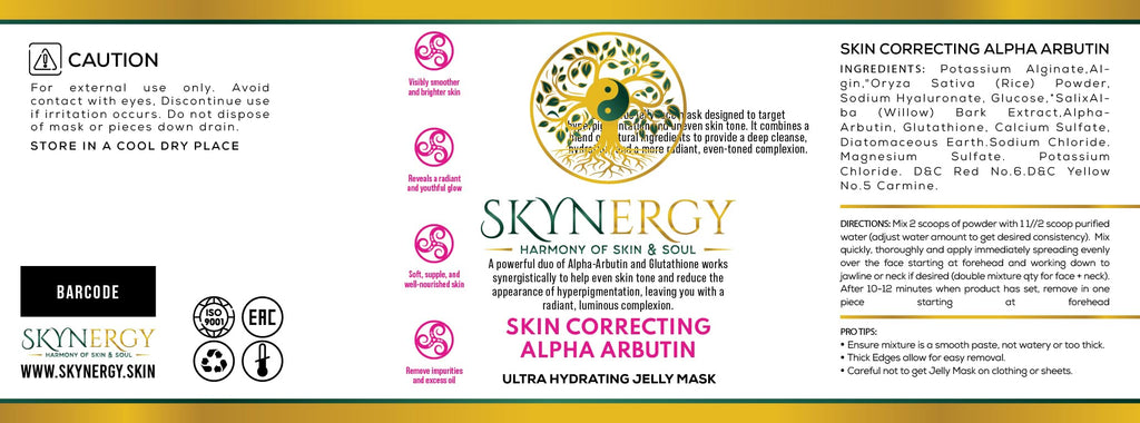 SKYNERGY Skin Correcting Alpha Arbutin Jelly Mask – Deep Hydration & Radiance (30 oz)