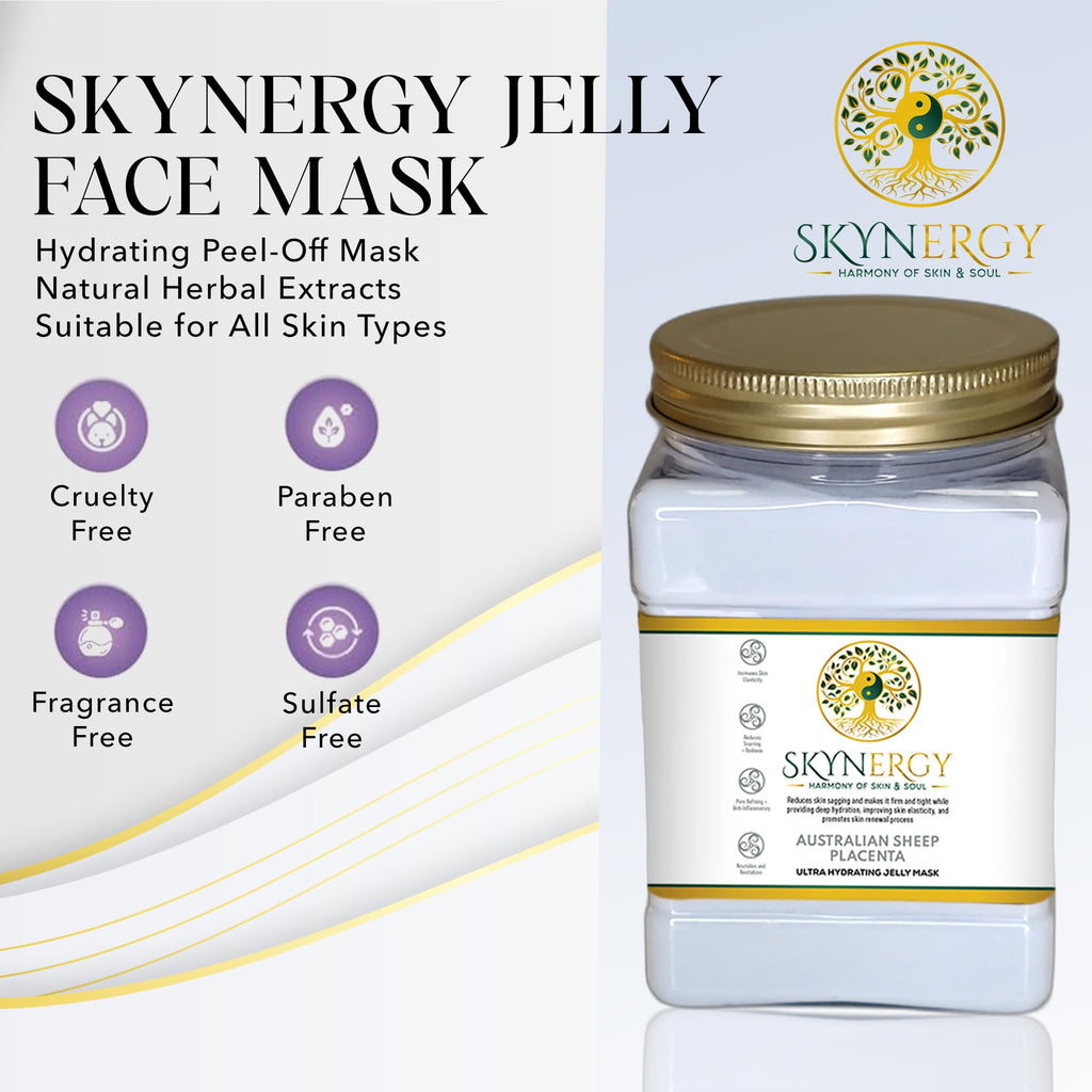 SKYNERGY Australian Sheep Placenta Jelly Mask – Hydration & Glow, All Skin Types (12 Applications)