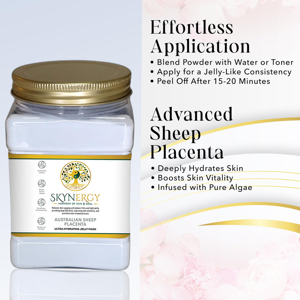 SKYNERGY Australian Sheep Placenta Jelly Mask – Hydration & Glow, All Skin Types (12 Applications)