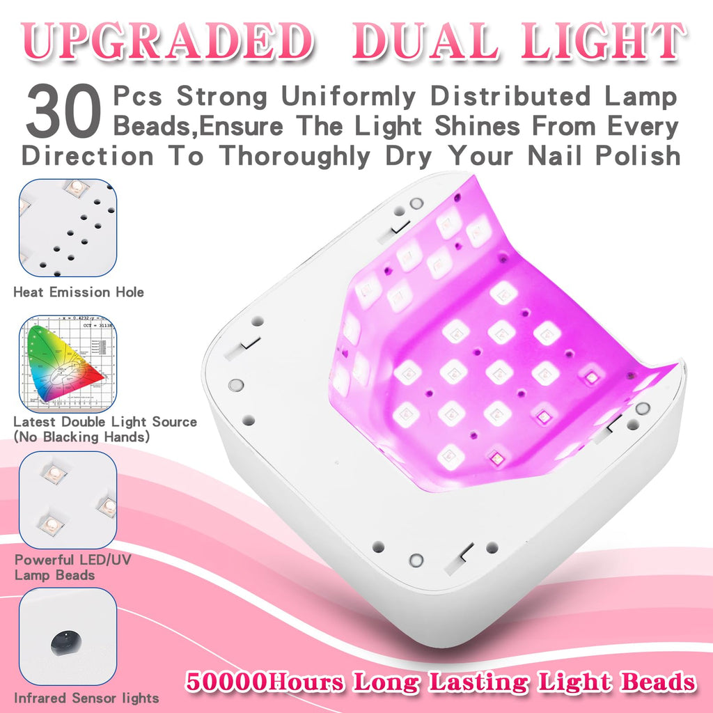 SKYUV Rechargeable UV LED Nail Lamp – Cordless Gel Dryer with 4 Timers