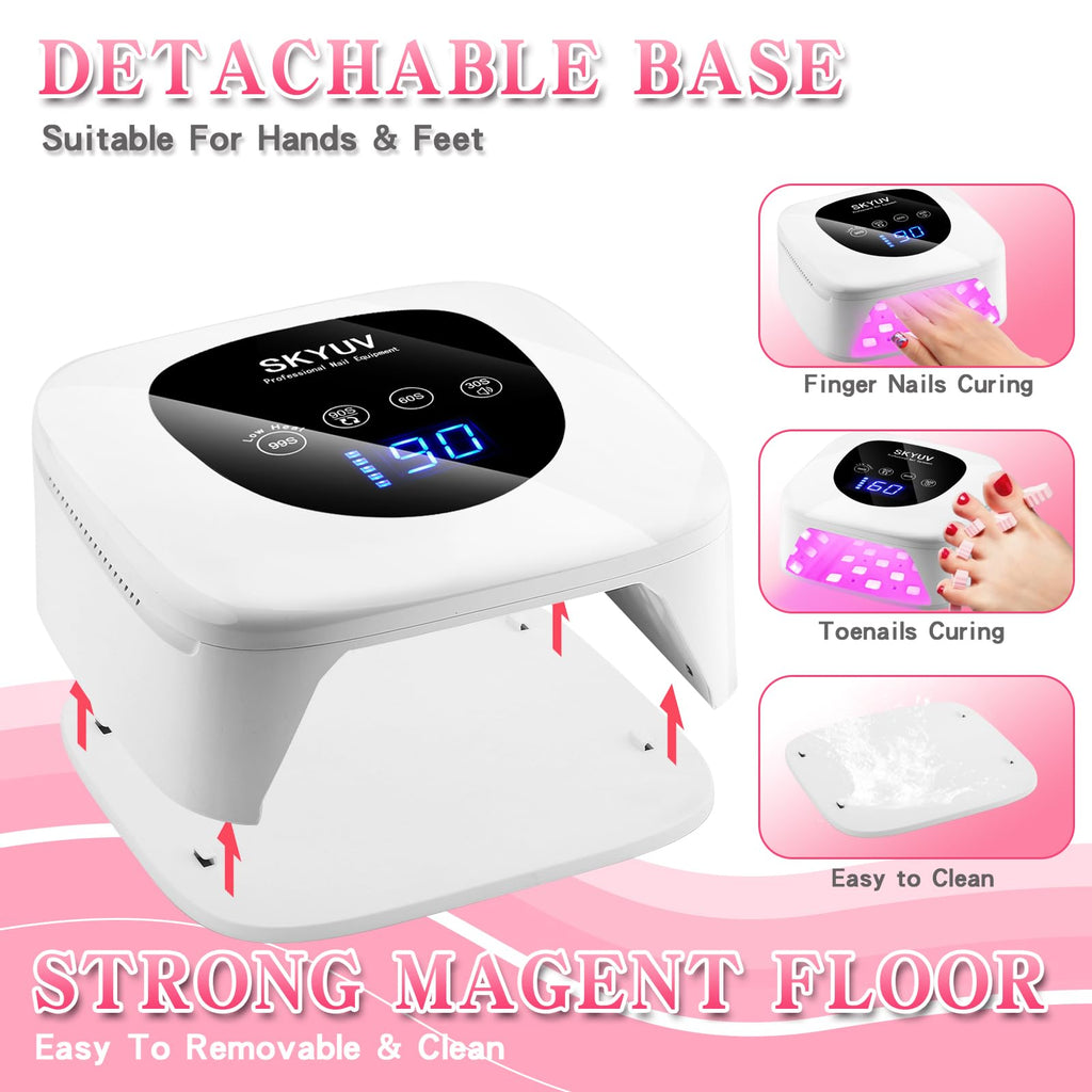 SKYUV Rechargeable UV LED Nail Lamp – Cordless Gel Dryer with 4 Timers