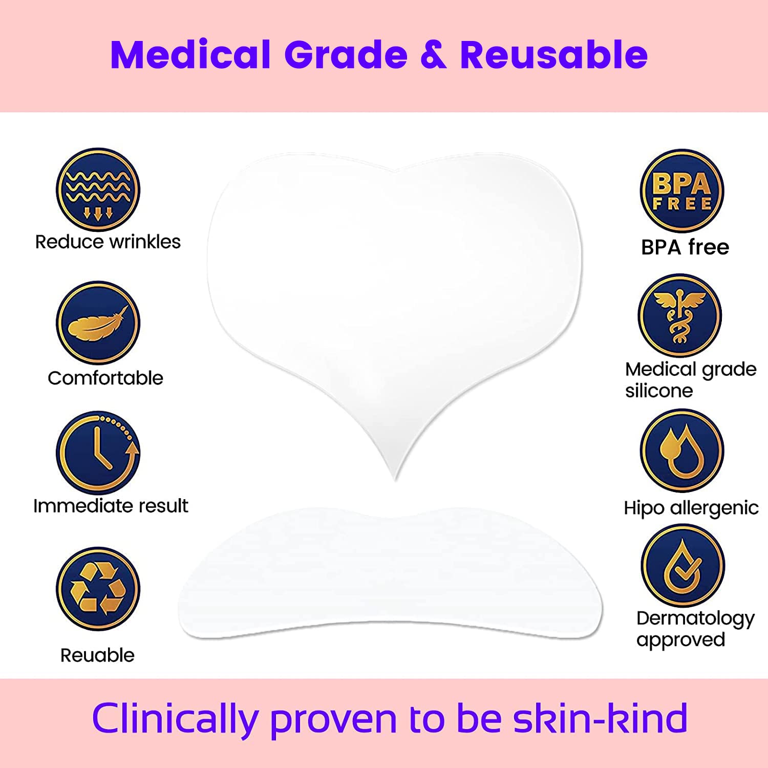 Skywee Anti-Wrinkle Chest Pad & Neck Patch – Reusable Medical-Grade Silicone (Set of 2)