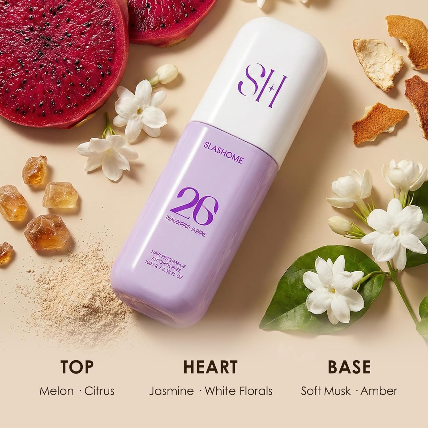 Slashome Hair Perfume Dragonfruit Jasmine – Alcohol-Free Mist for Hair, Wigs & Fabric (100ml)