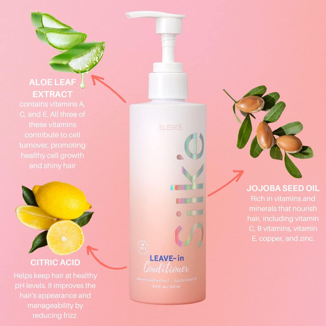 Sleek'e Silk'e Repair Leave-In Conditioner – Jojoba Oil & Aloe, All Hair Types, 250ml