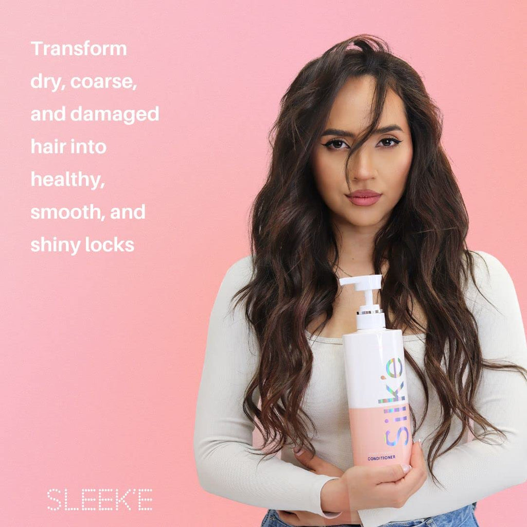 Silk'e Repair Therapy Conditioner 23.6 oz | Deep Conditioning for Damaged & Dry Hair | Paraben & Sulfate Free | Sleek'e