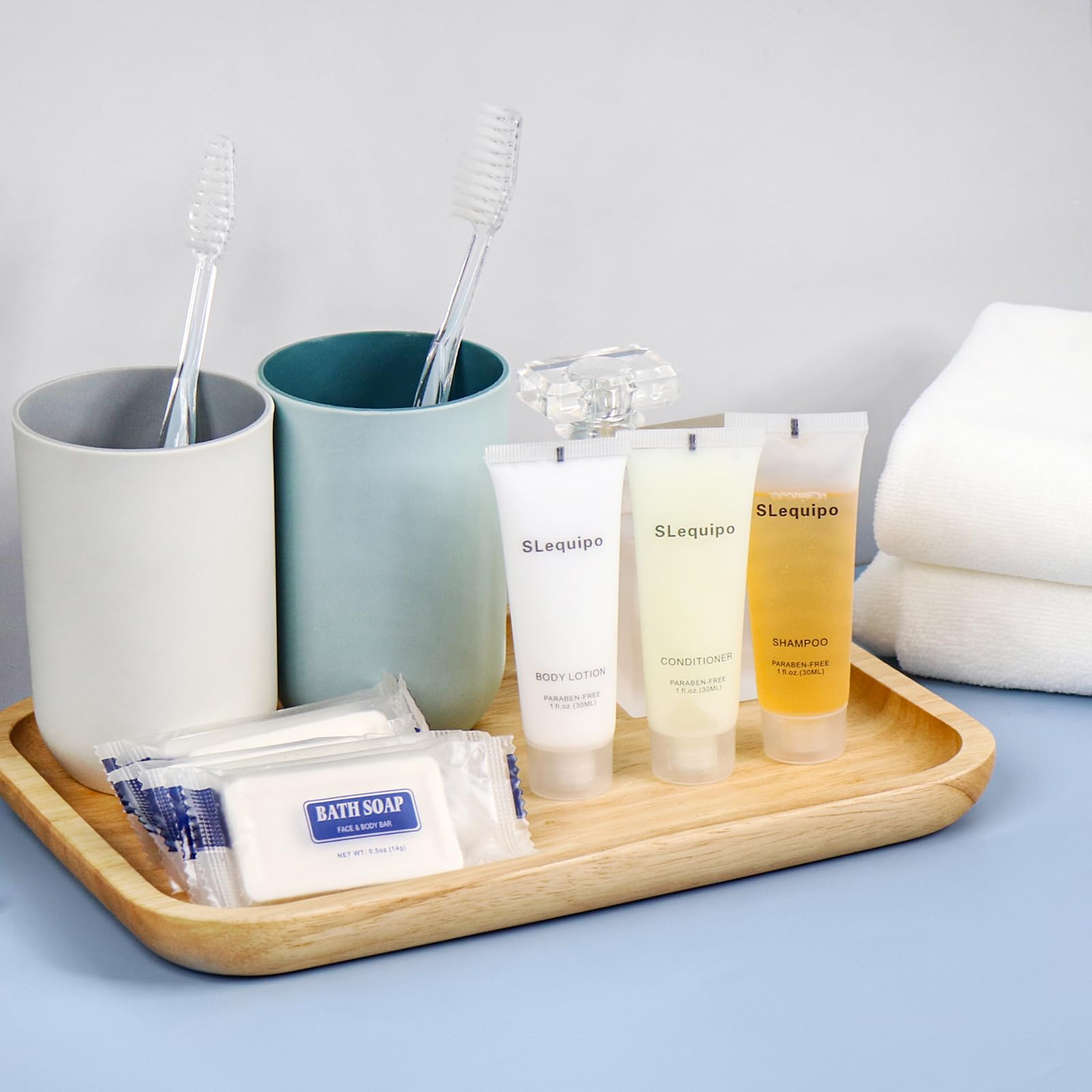 SLequipo 4-IN-1 Hotel Toiletries Bulk Set – 40 Travel Mini Bath & Body Essentials