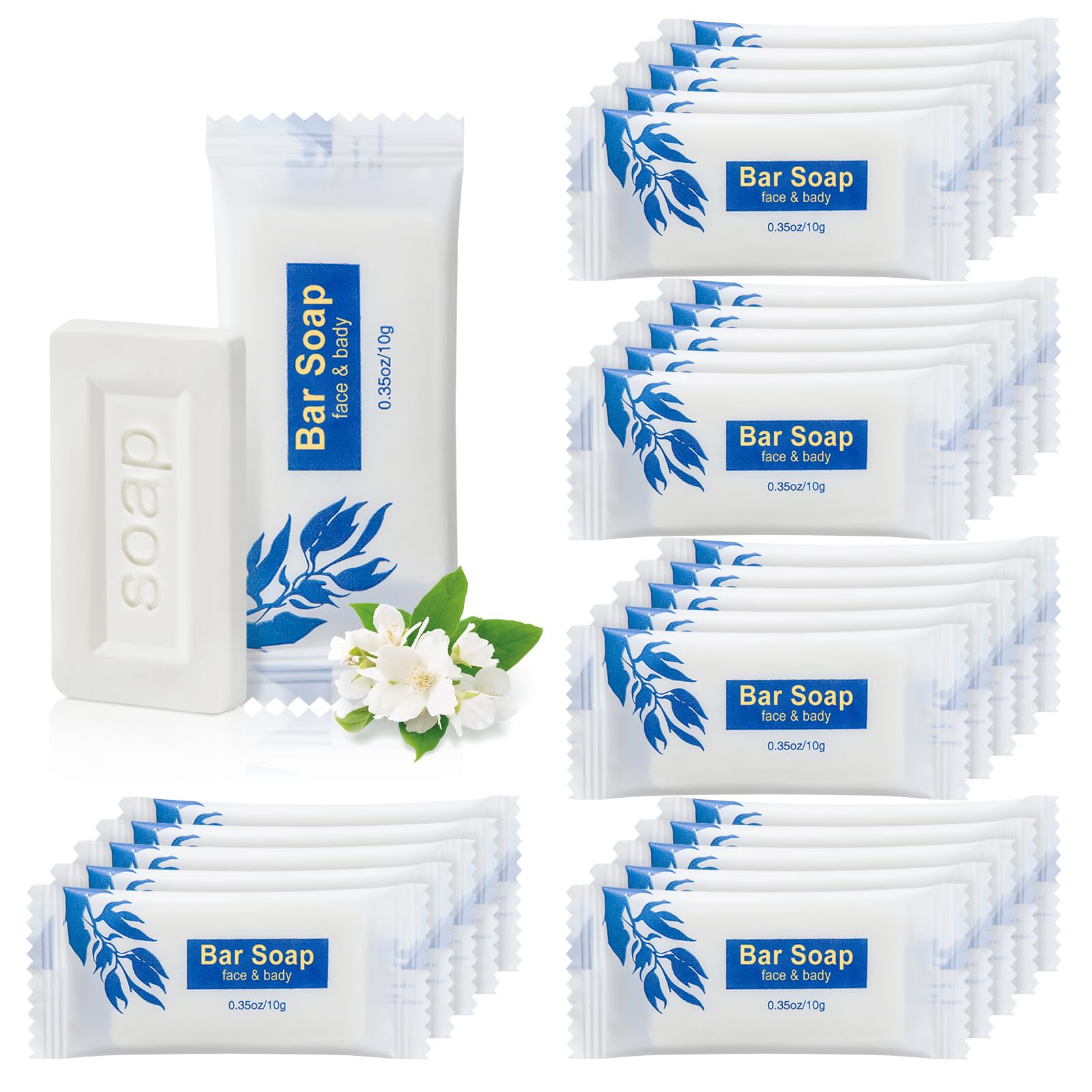 SLequipo Mini Soap Bars – 100-Count Bulk Pack, 0.35 oz Travel Soap for Hotels & Camp