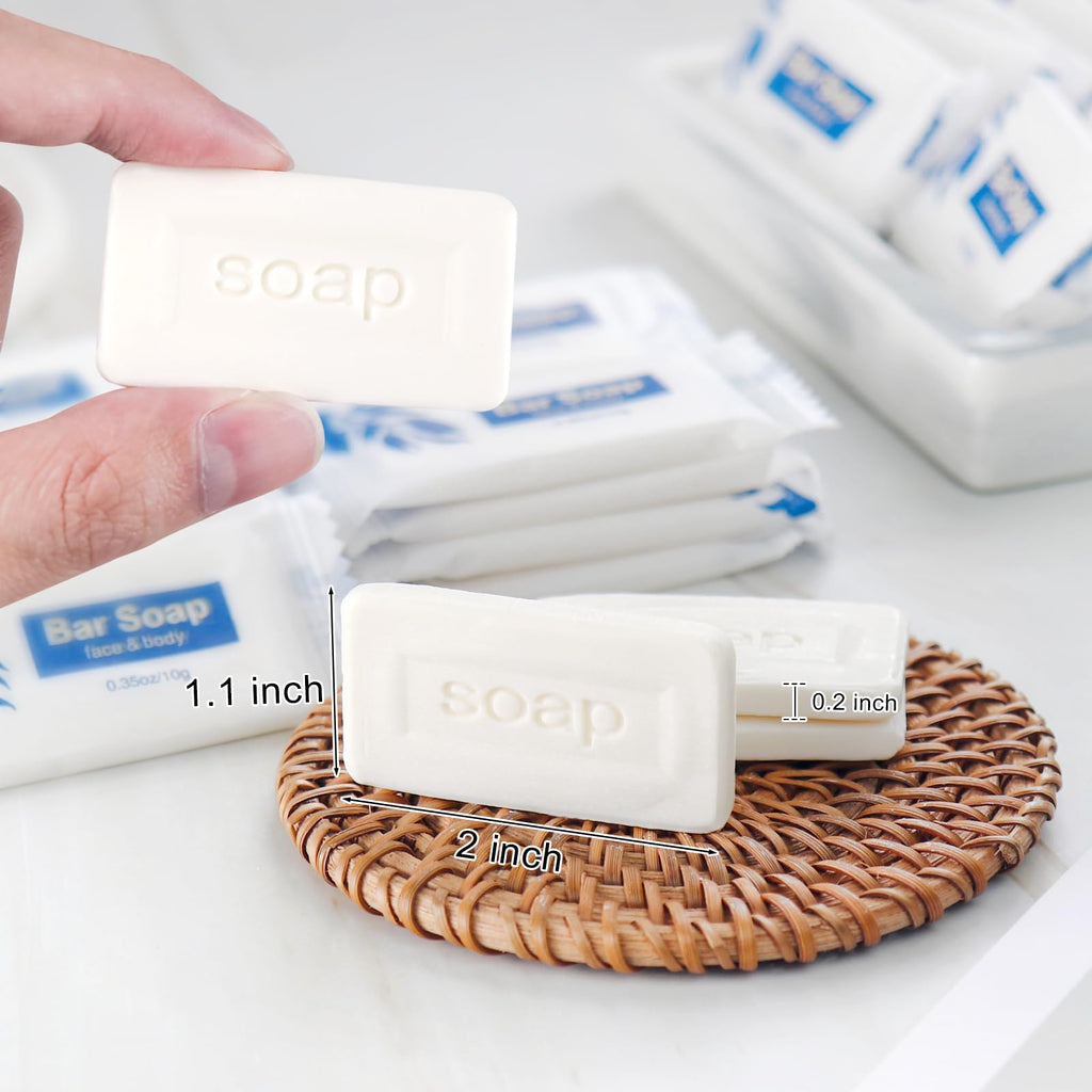 SLequipo Mini Soap Bars – 100-Count Bulk Pack, 0.35 oz Travel Soap for Hotels & Camp