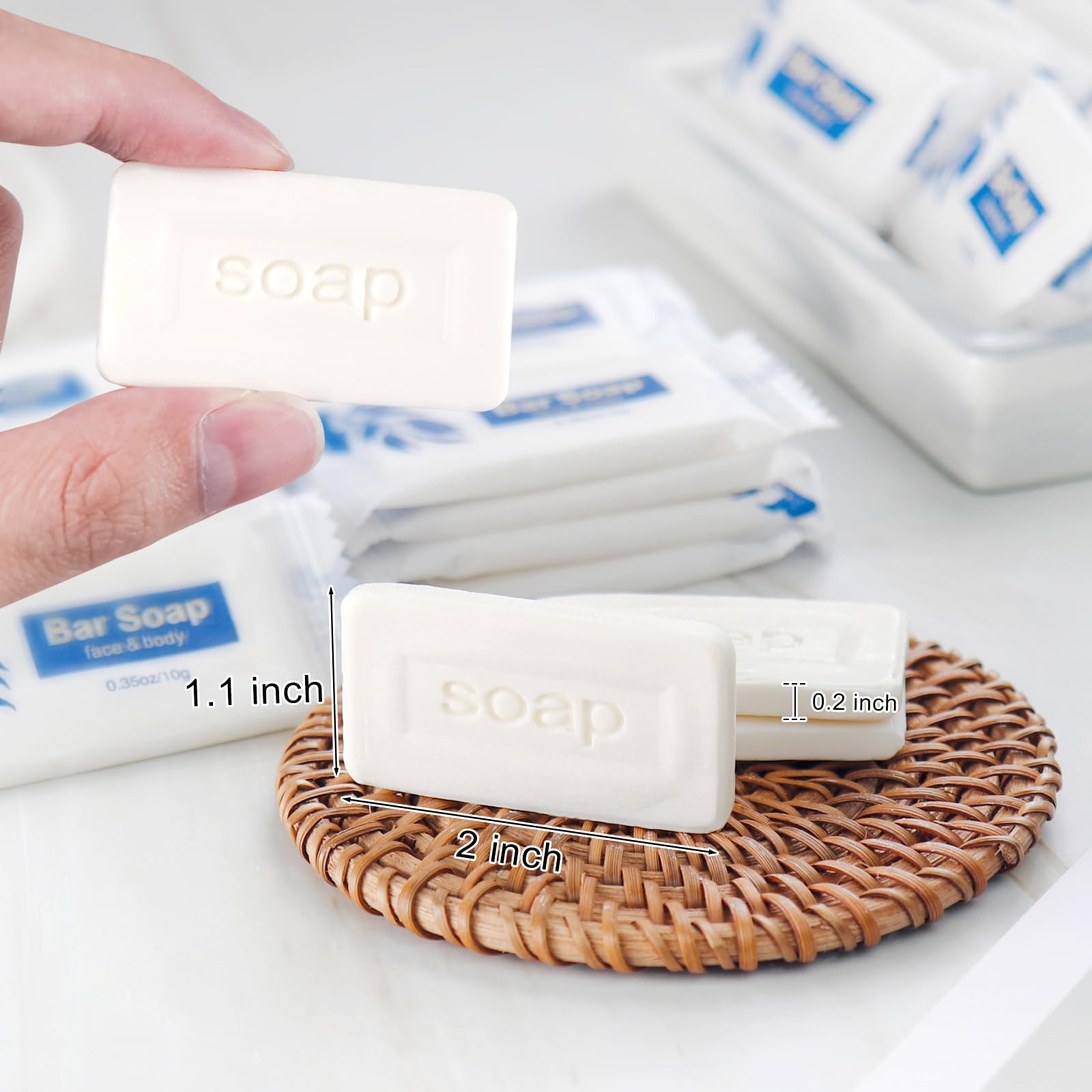 SLequipo Mini Soap Bars – 100-Count Bulk Pack, 0.35 oz Travel Soap for Hotels & Camp