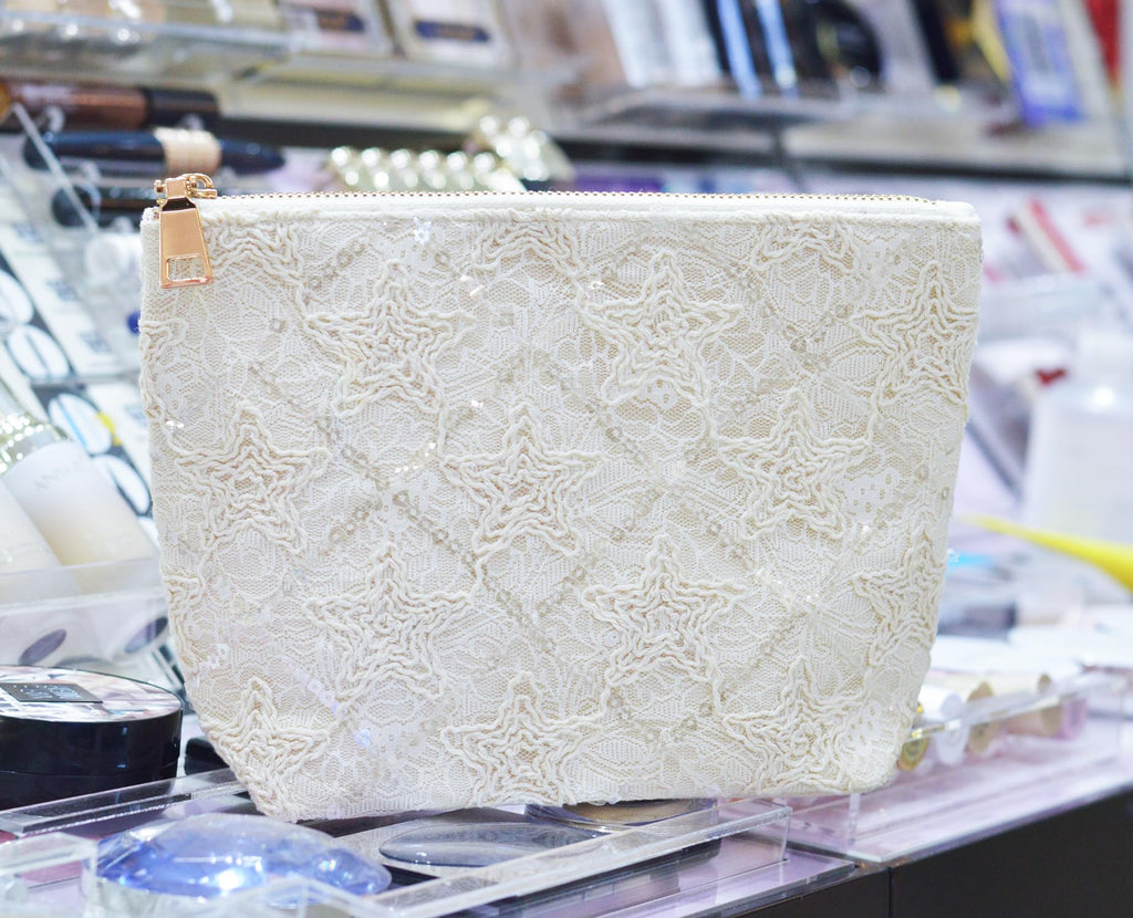Sliimagetu Canvas Cosmetic Bag - Handmade Linen Makeup Pouch with Lace Embroidery | Large Capacity Boho Travel Organizer