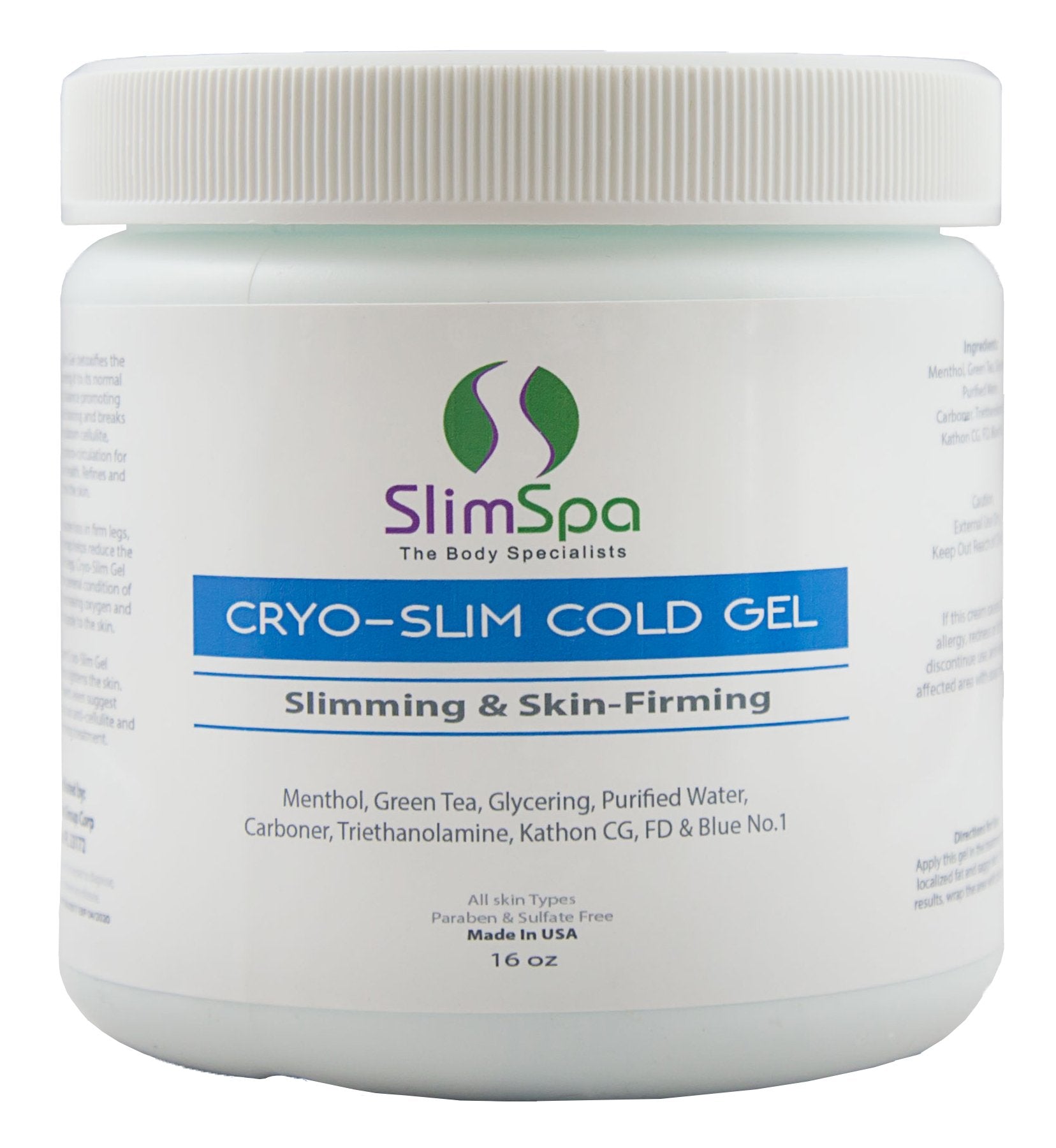 SlimSpa Cryo Gel 16 Oz | Cold Gel for Skin Firming & Inches Reduction