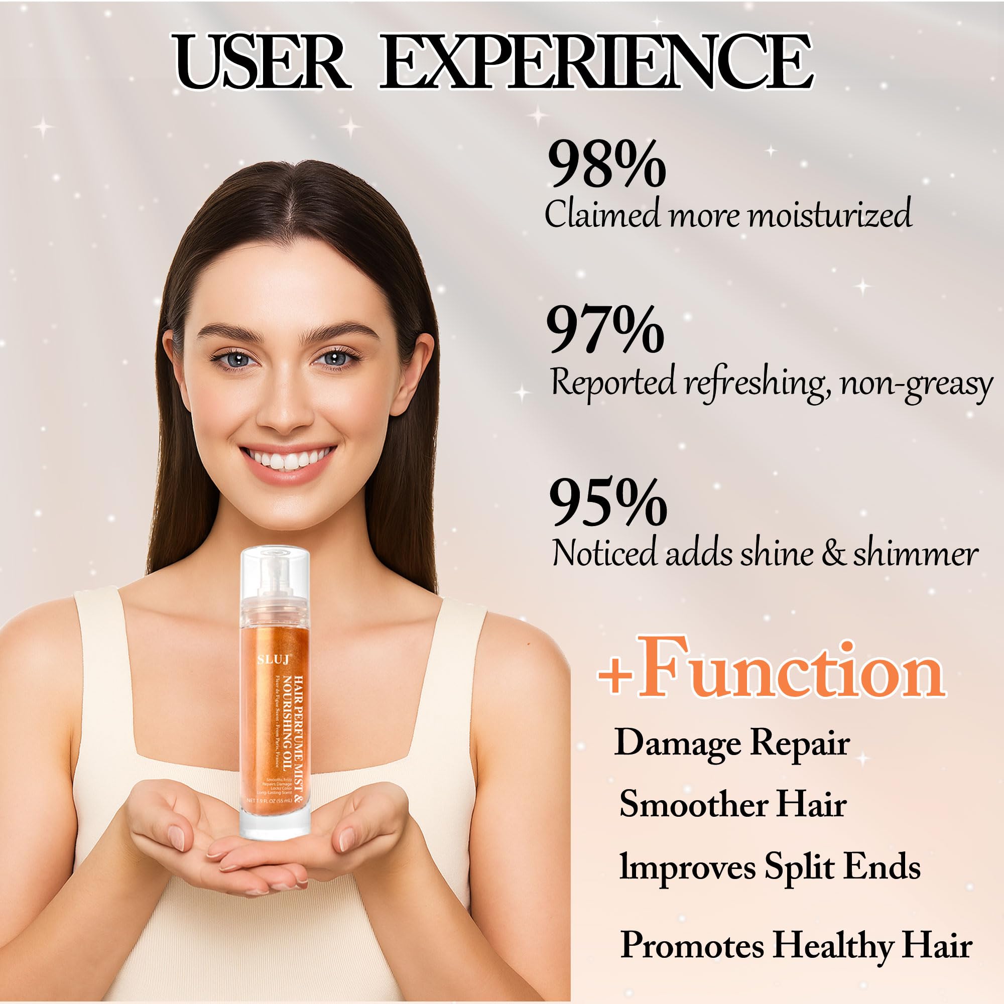 SLUJ Hair Perfume for Women – Argan Oil, Bronze Shimmer, Heat Protection