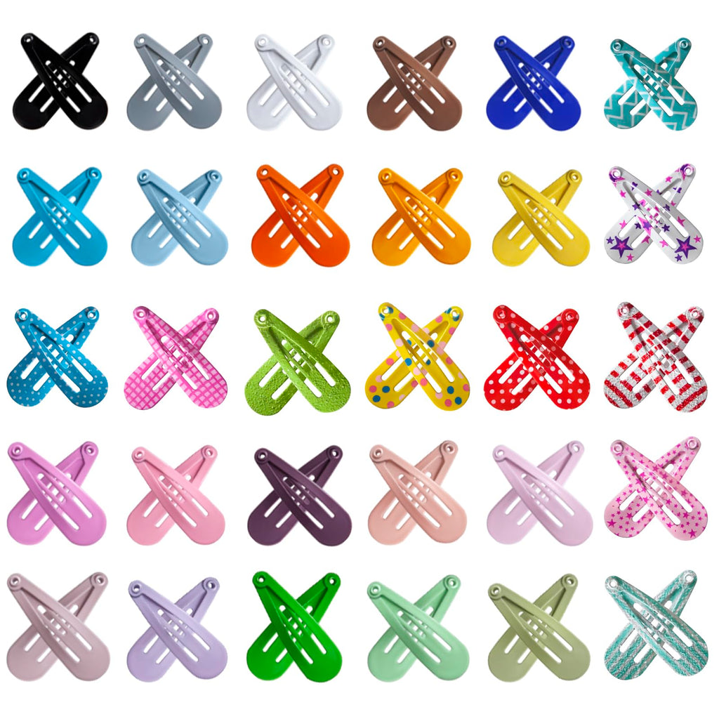 SLYFTE Premium Snap Mini Hair Clips – 120-Count, 30 Colors for Kids
