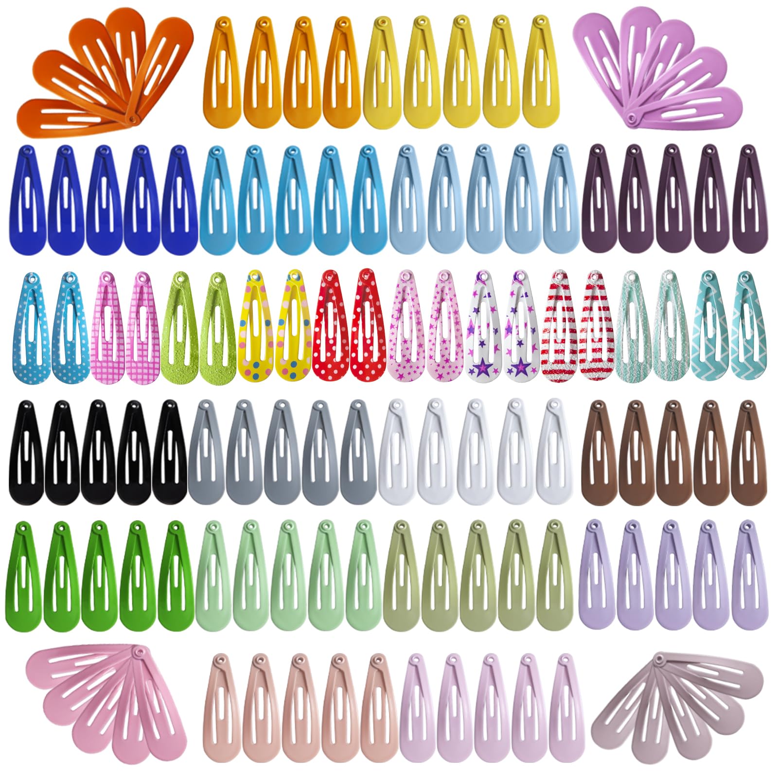 SLYFTE Premium Snap Mini Hair Clips – 120-Count, 30 Colors for Kids