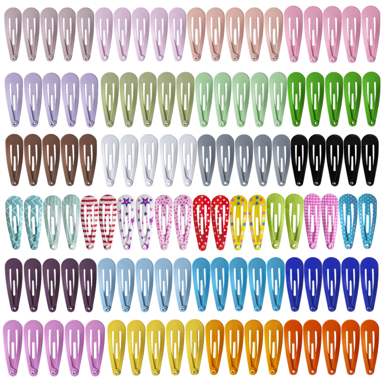 SLYFTE Premium Snap Mini Hair Clips – 120-Count, 30 Colors for Kids