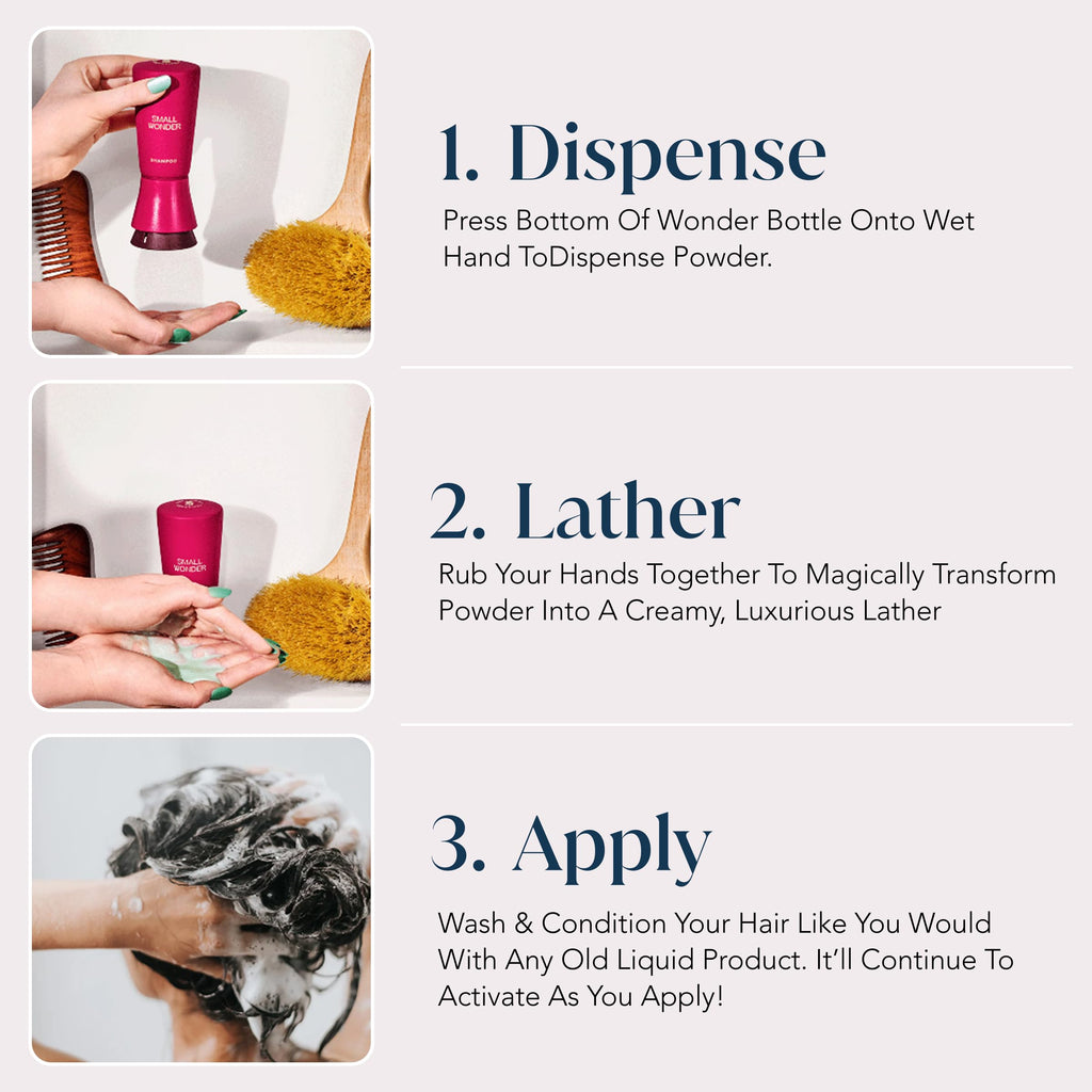 Small Wonder Signature Shampoo – Powder-to-Cream Lather, Color-Safe, Sulfate-Free (2.5 oz)