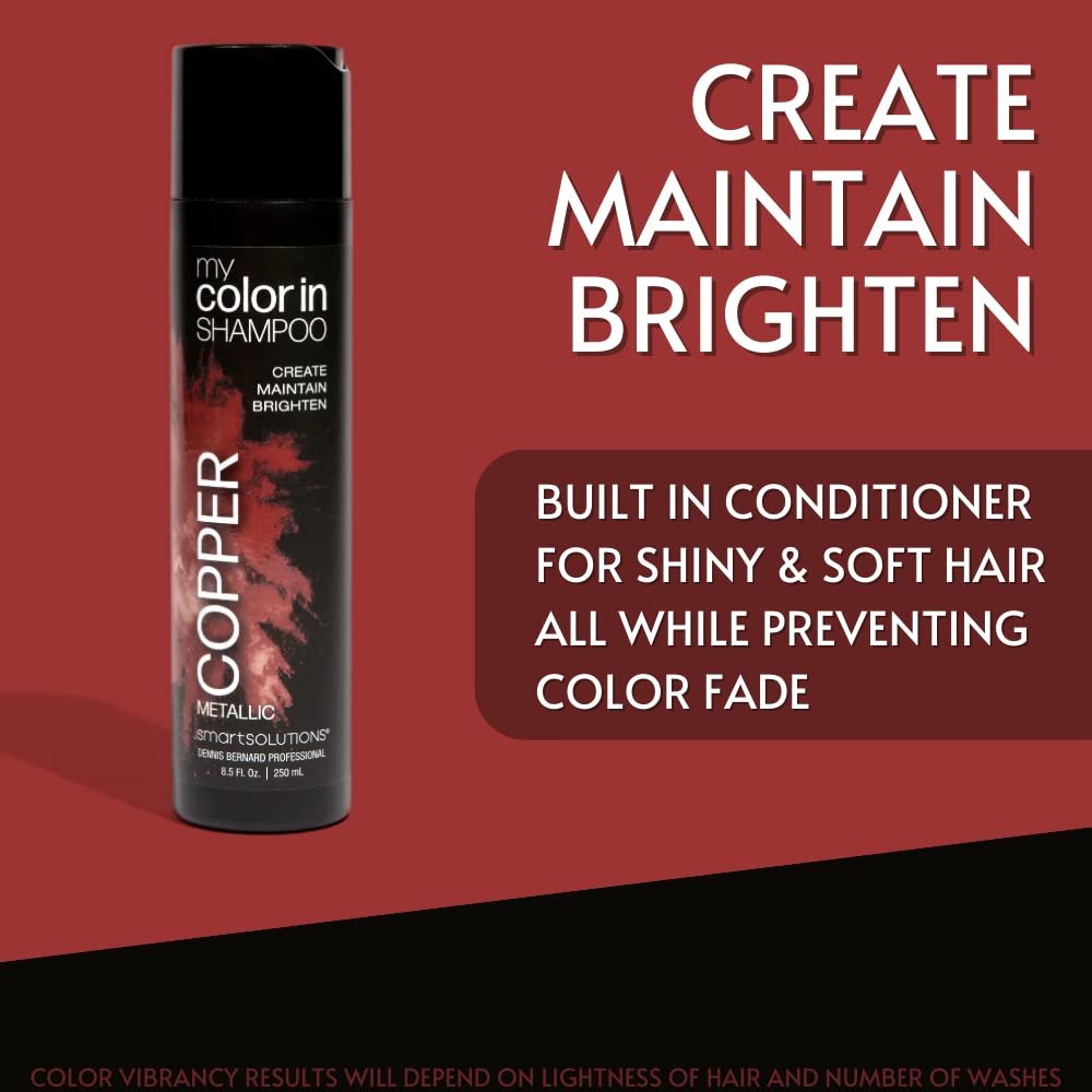 SMART SOLUTIONS My Color In Color Depositing Shampoo – Metallic Copper | Sulfate & Paraben Free, Made in USA, 8.5 fl oz