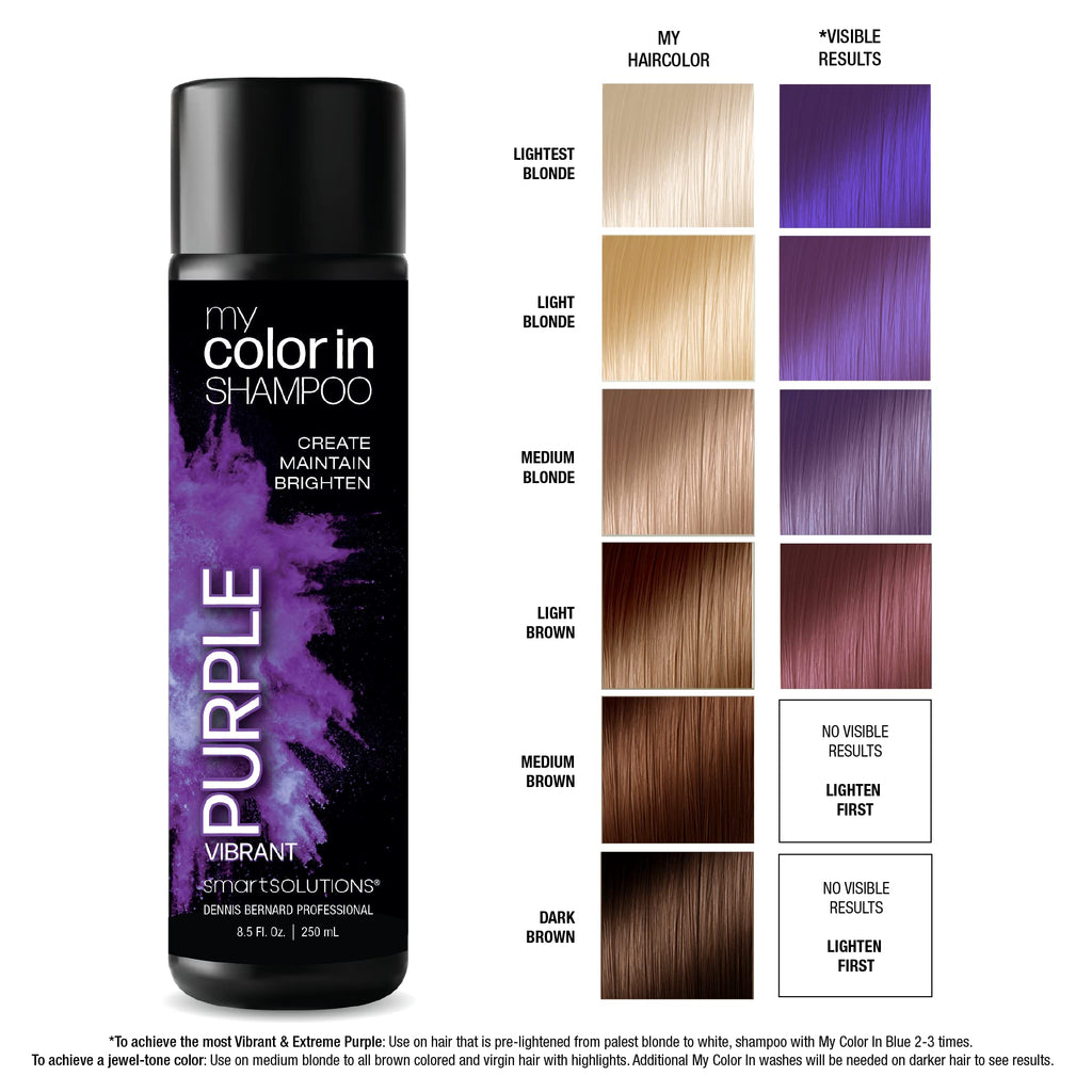 SMART SOLUTIONS My Color Color Depositing Shampoo – Vibrant Purple, Sulfate & Paraben Free, Made in USA (8.5 Fl Oz) (8 Colors)