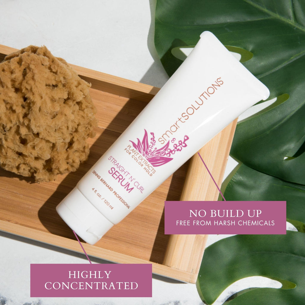 SMART SOLUTIONS Straight N' Curl Serum 4 oz | Smooths & Straightens | Plant-Based, Paraben-Free