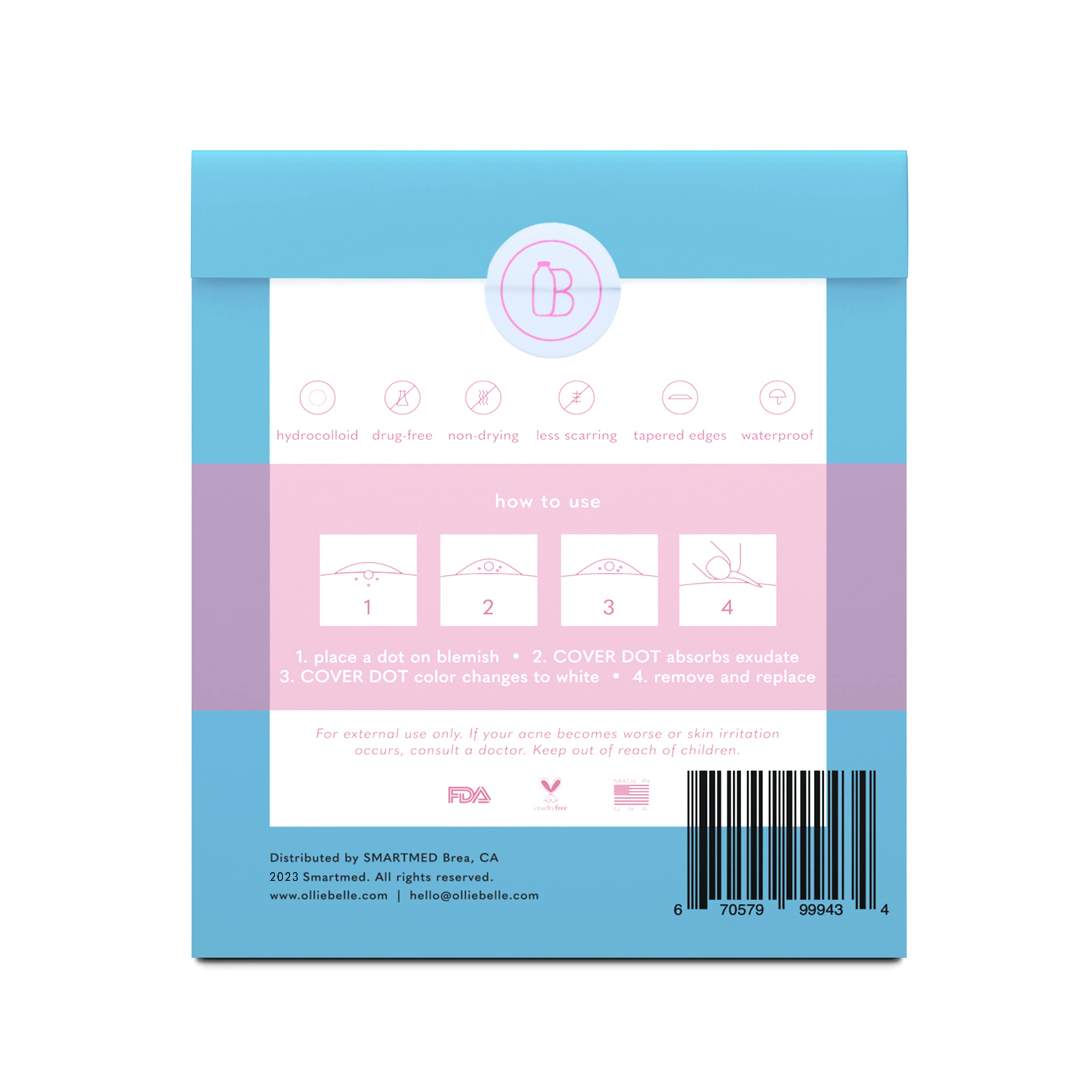 SMARTMED Cover-Dot Acne Care Patches – Waterproof Clear Dots, 48 Count