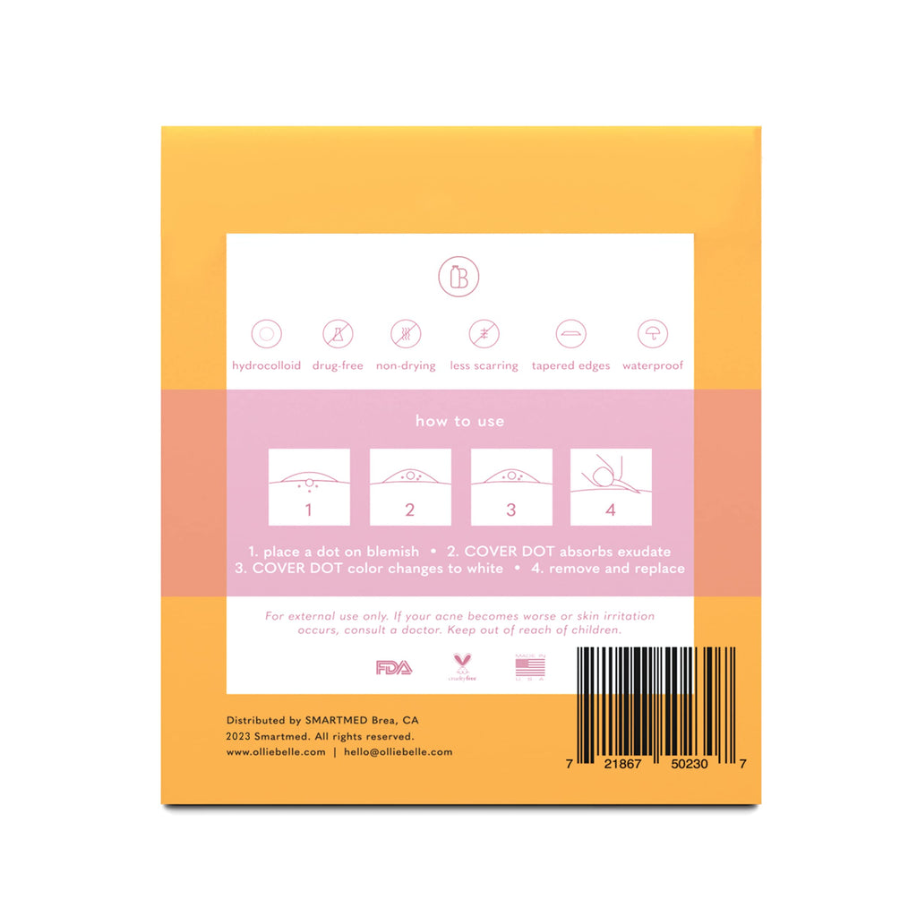 SMARTMED Cover Dot Acne Care – 72 Hydrocolloid Patches, Clear & Waterproof