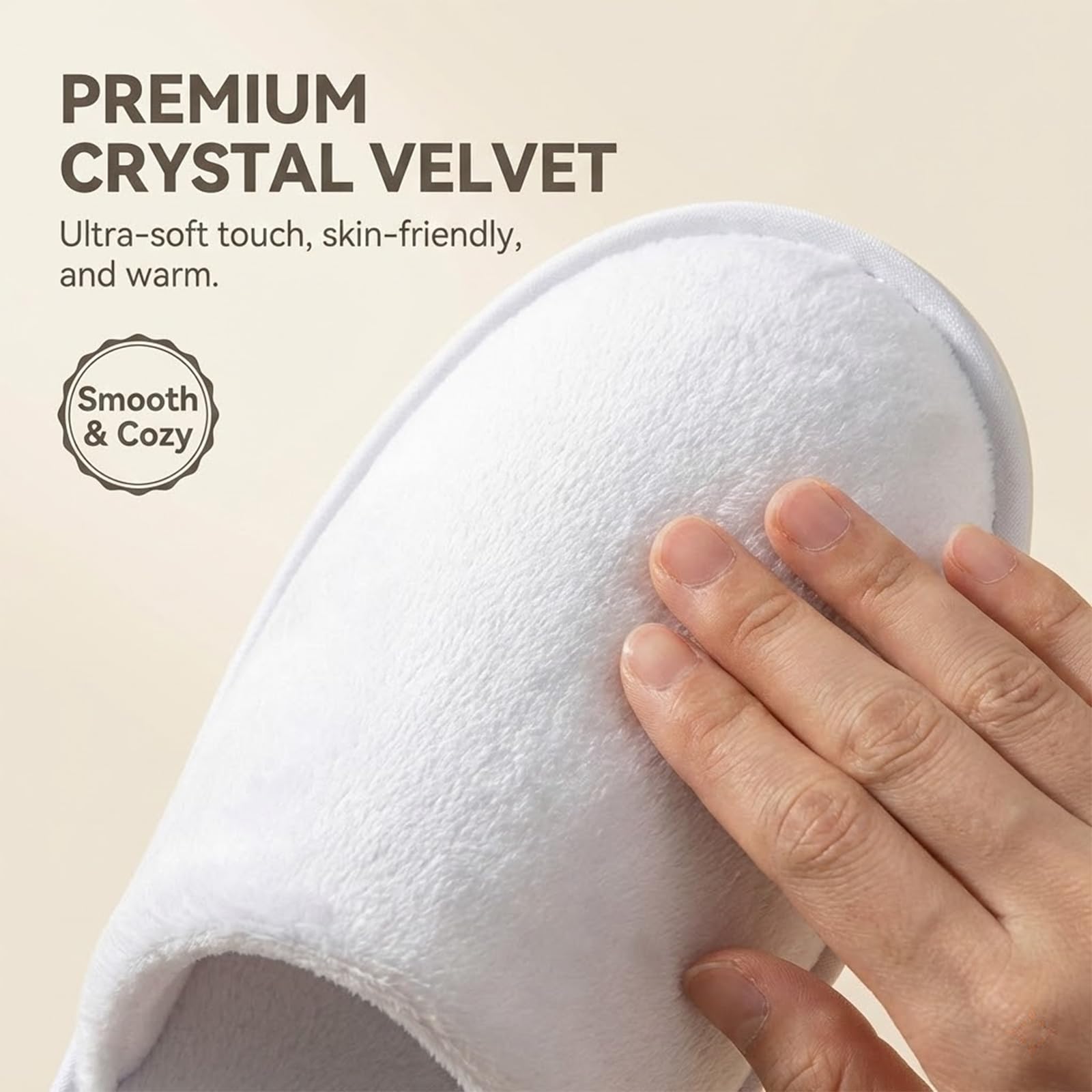 6/12 Pairs Disposable Slippers for Guests – SMDZME Unisex Bulk Spa Slippers, Non-Slip 8.5mm EVA Sole, Washable