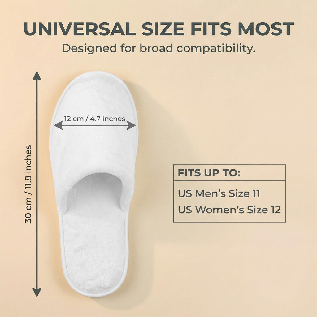 6/12 Pairs Disposable Slippers for Guests – SMDZME Unisex Bulk Spa Slippers, Non-Slip 8.5mm EVA Sole, Washable