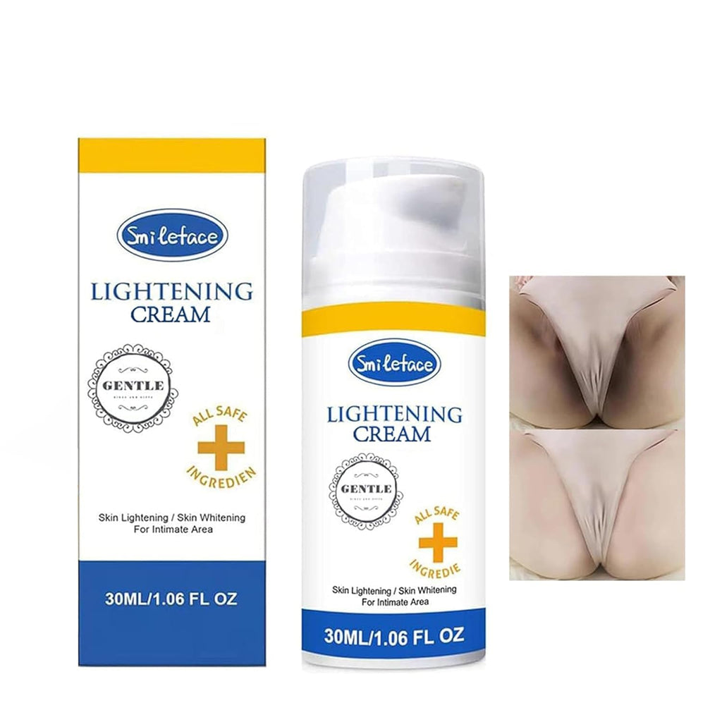 SMILEFACE Intimate Areas Skin Lightening Cream – Gentle Whitening for Private Parts, Underarms, Bikini, Inner Thighs (1.06 FL OZ)