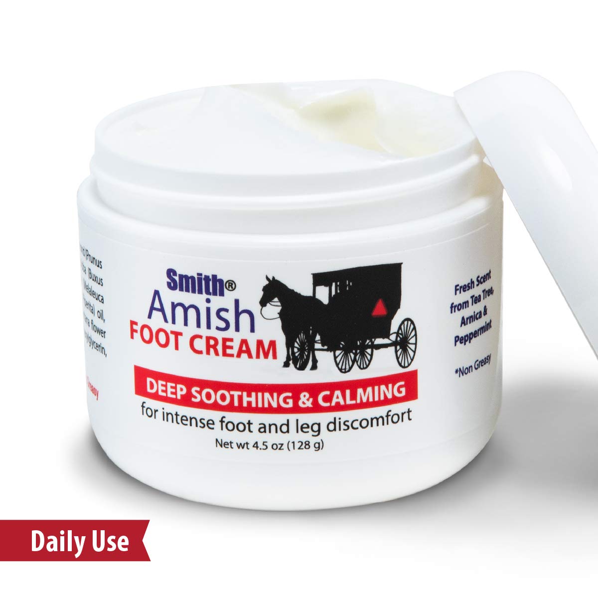 Smith Amish Foot Cream - Deep Soothing Moisturizer for Feet & Legs, 4.5 oz