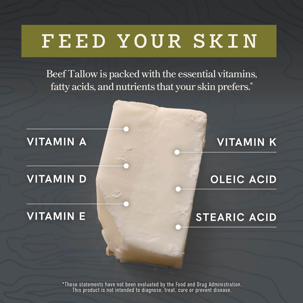 SMNutrition Beef Tallow Balm for Men – Unscented, Grass-Fed & Cruelty-Free Face & Body Moisturizer | 2 oz