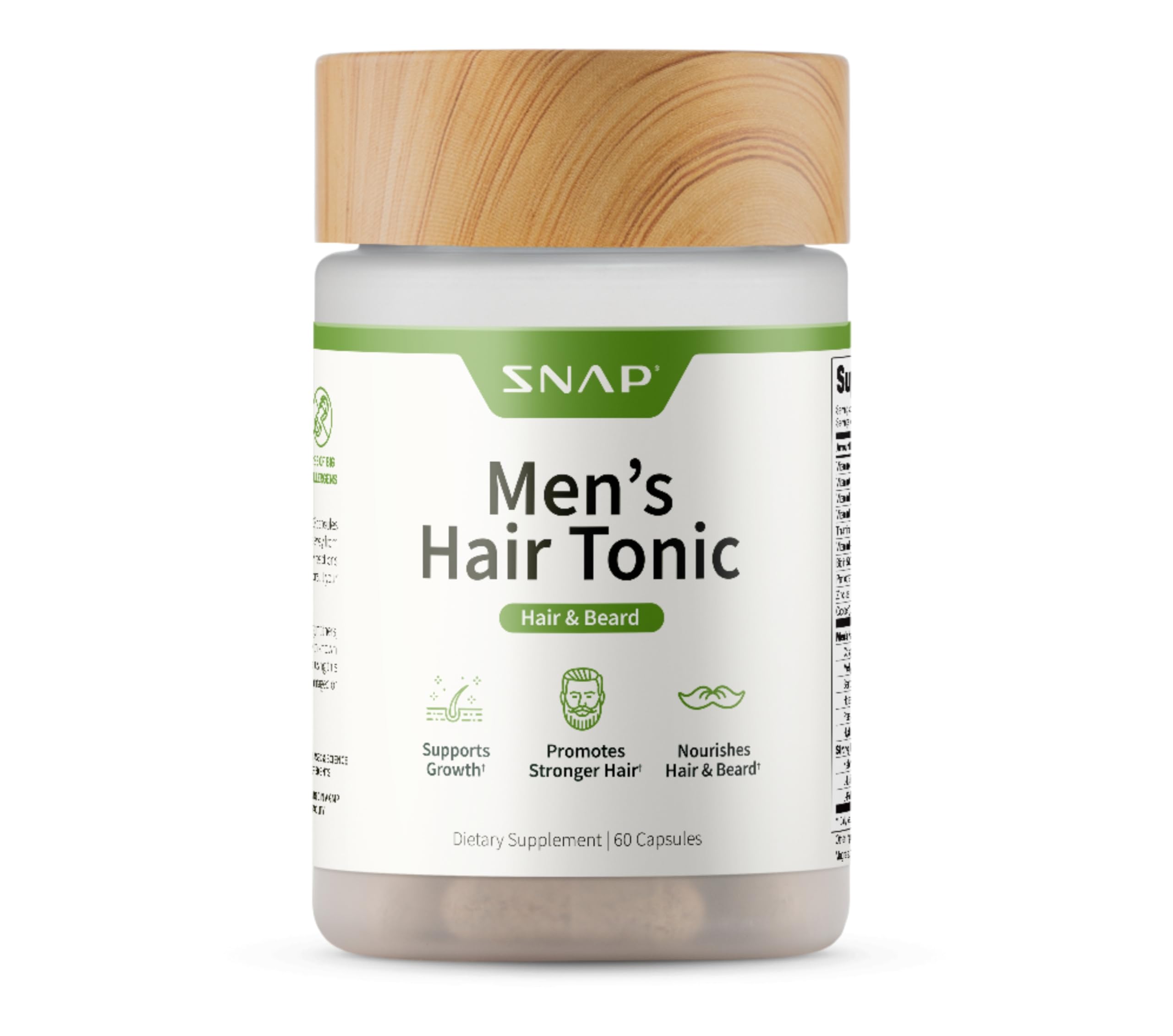 Snap Supplements Hair Growth – Supports Hair & Beard Growth (60 Capsules)