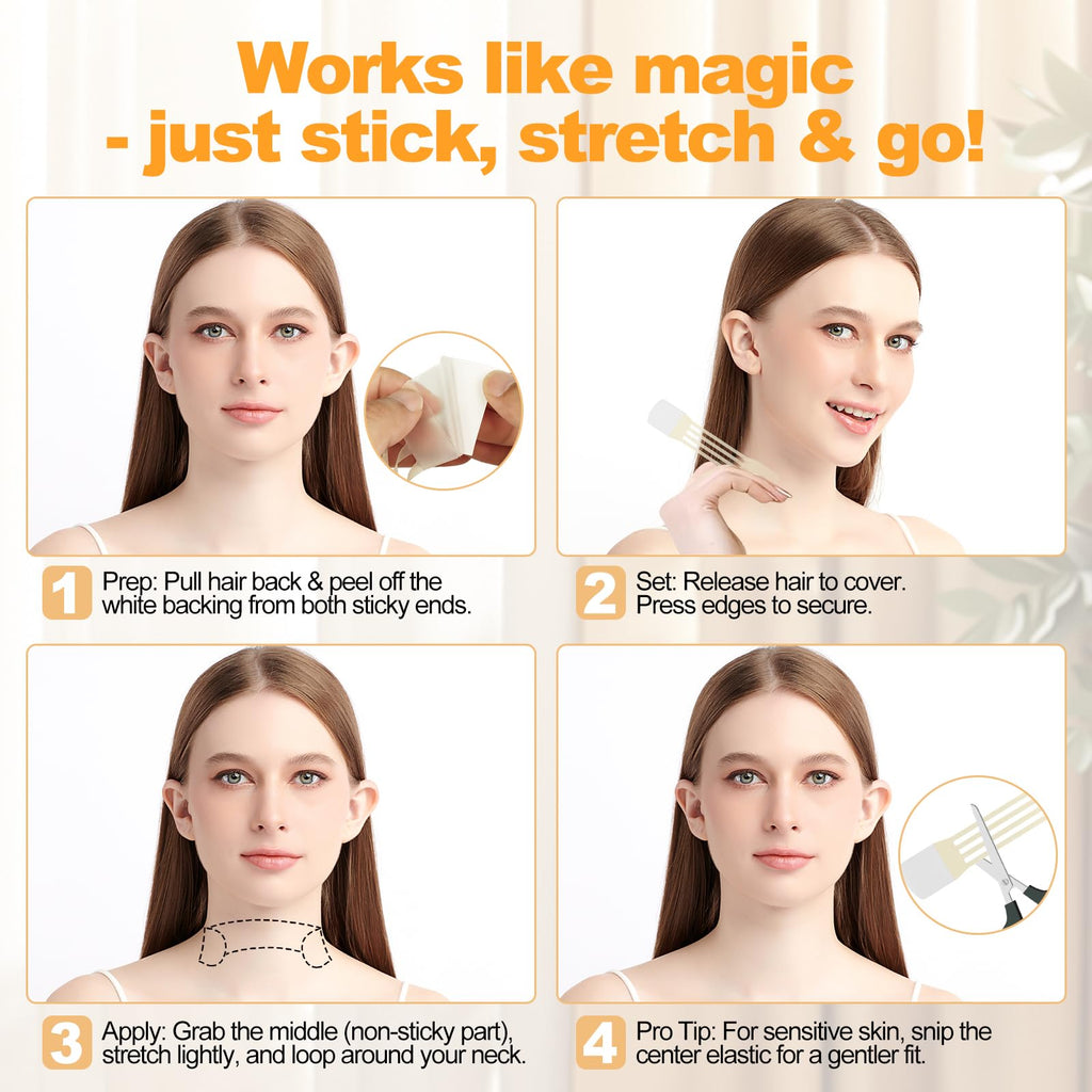Snifflink Neck Lifting Tape – 20 Pcs for Sagging Skin & Double Chin | Invisible Adhesive
