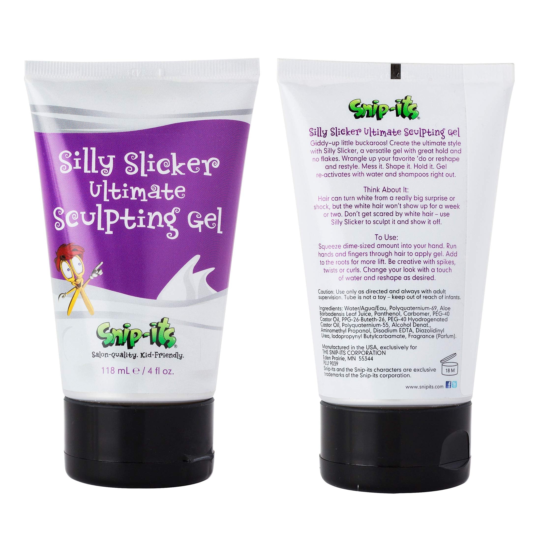 Snip-its Silly Slicker Kids Hair Gel 4oz – Medium-Strong Hold, All-Natural, Made in USA | Kid-Friendly Salon Quality