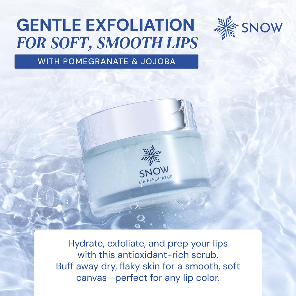 SNOW Lip Scrub Exfoliator - Lavender Mint with Jojoba Oil + Dual Applicator