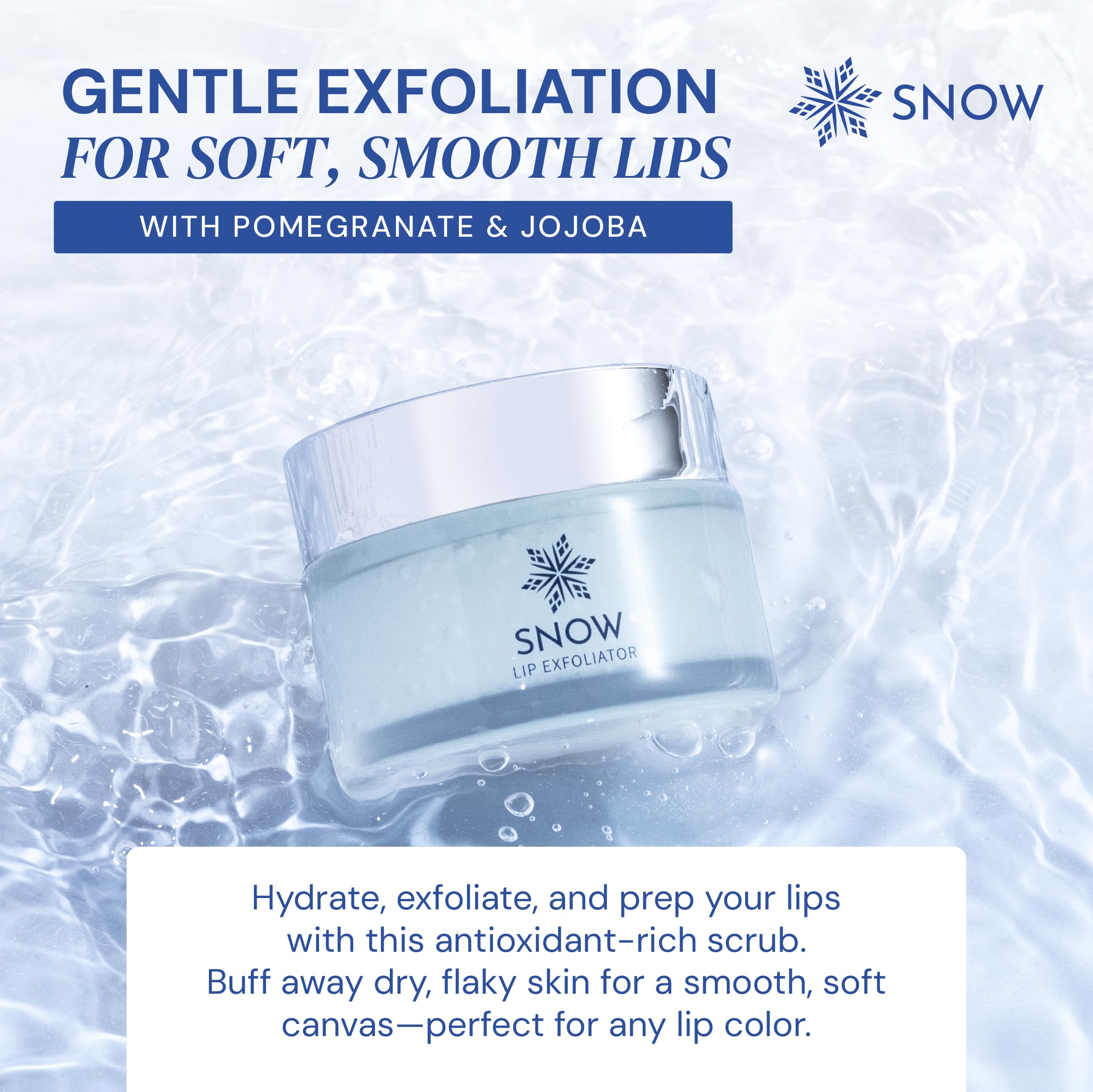 SNOW Lip Scrub Exfoliator - Lavender Mint with Jojoba Oil + Dual Applicator