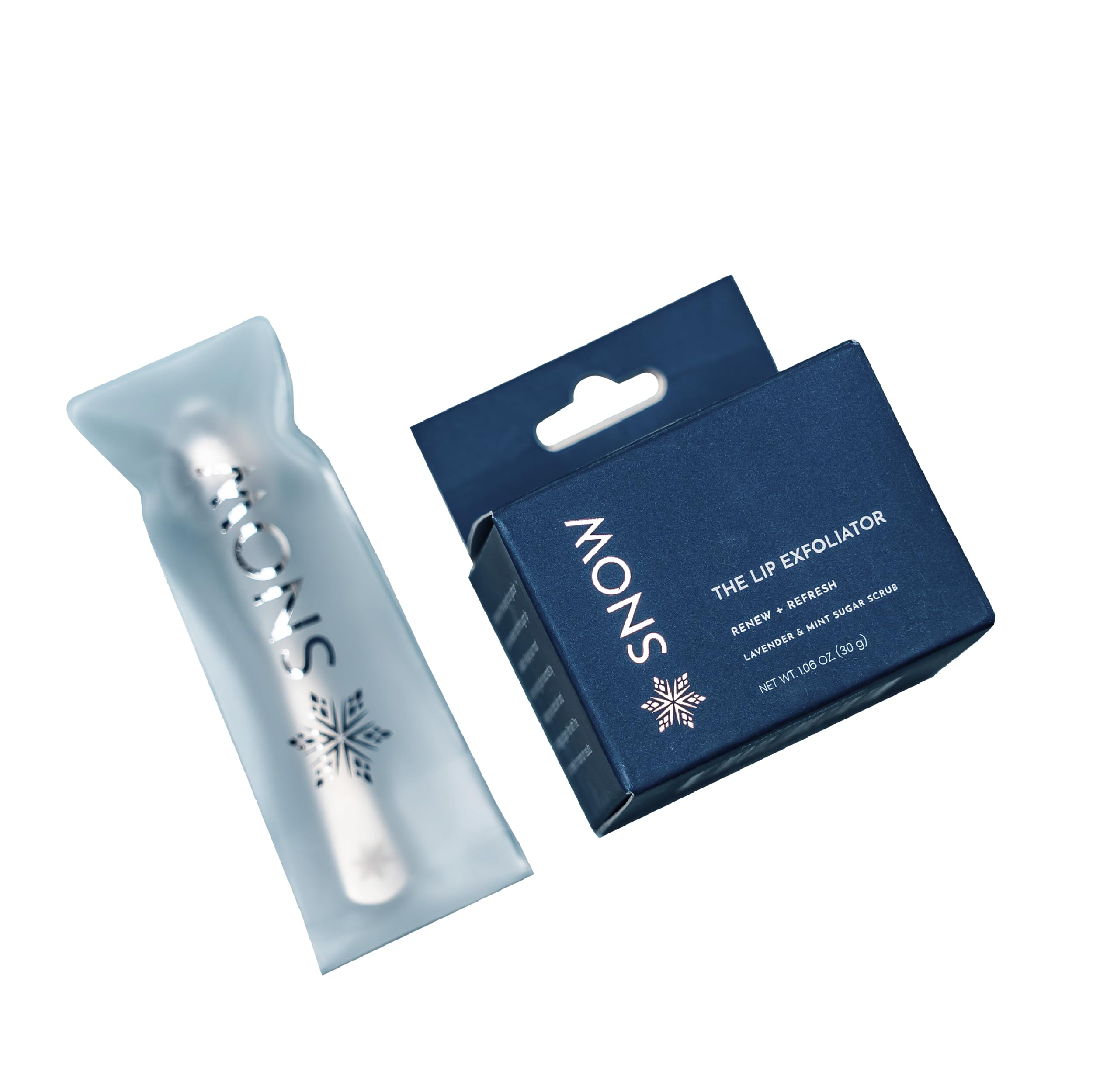 SNOW Lip Scrub Exfoliator - Lavender Mint with Jojoba Oil + Dual Applicator