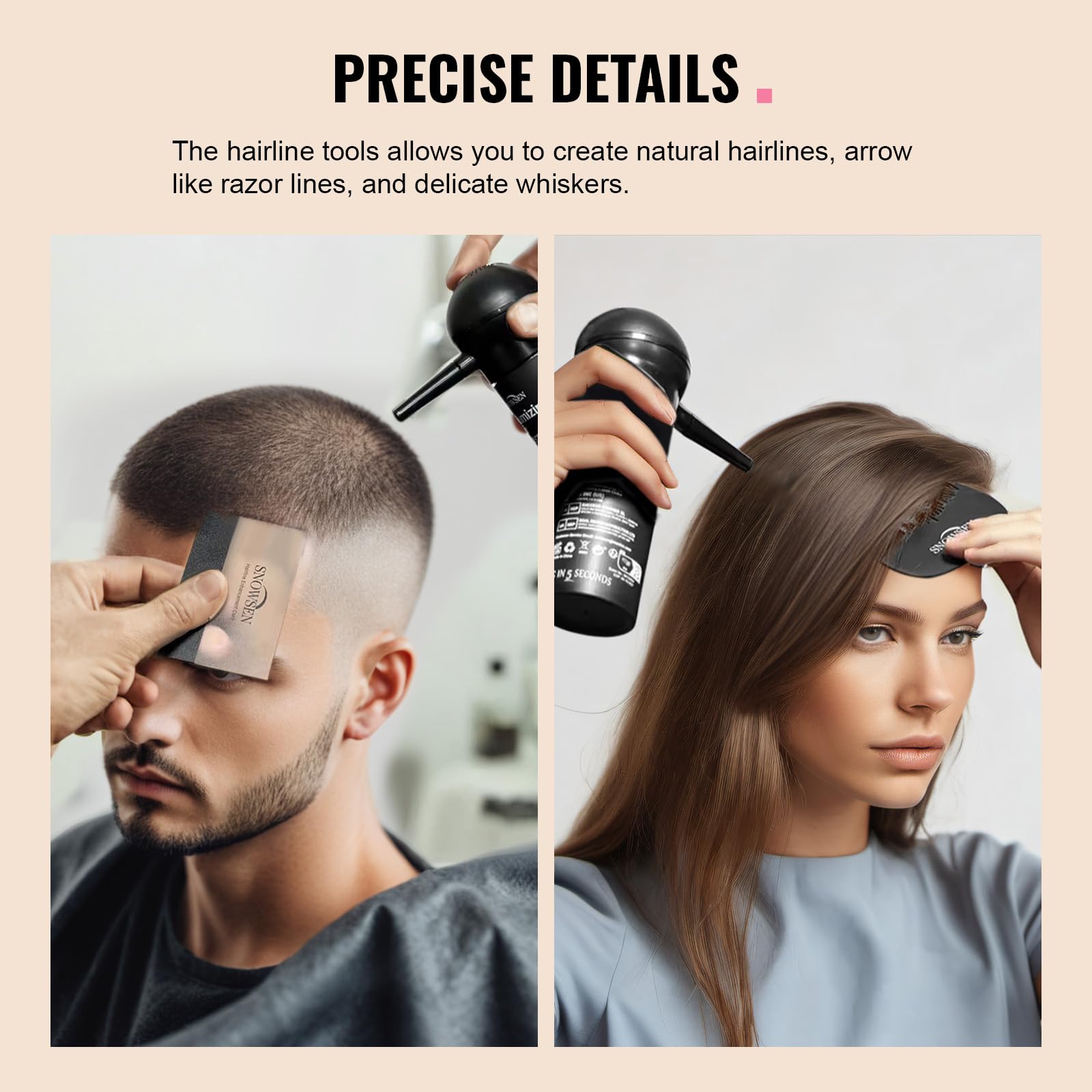 SNOWSEN Hair Building Fibers for Thinning Hair – 27.5g Dark Brown with Applicator Pump