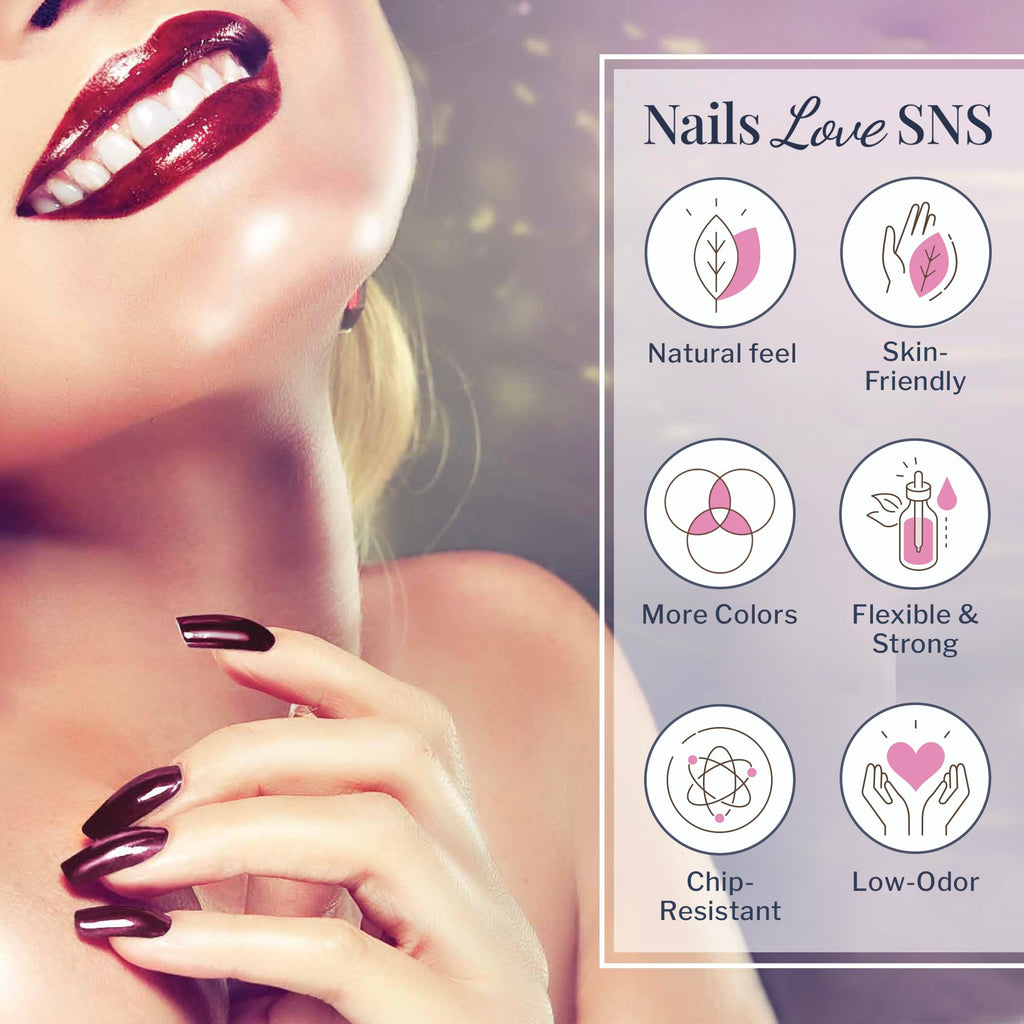SNS Nail Dip Powder EE05 - Enchanted Evening Purple/Plum | Long-Lasting, Low Odor, No UV Lamp