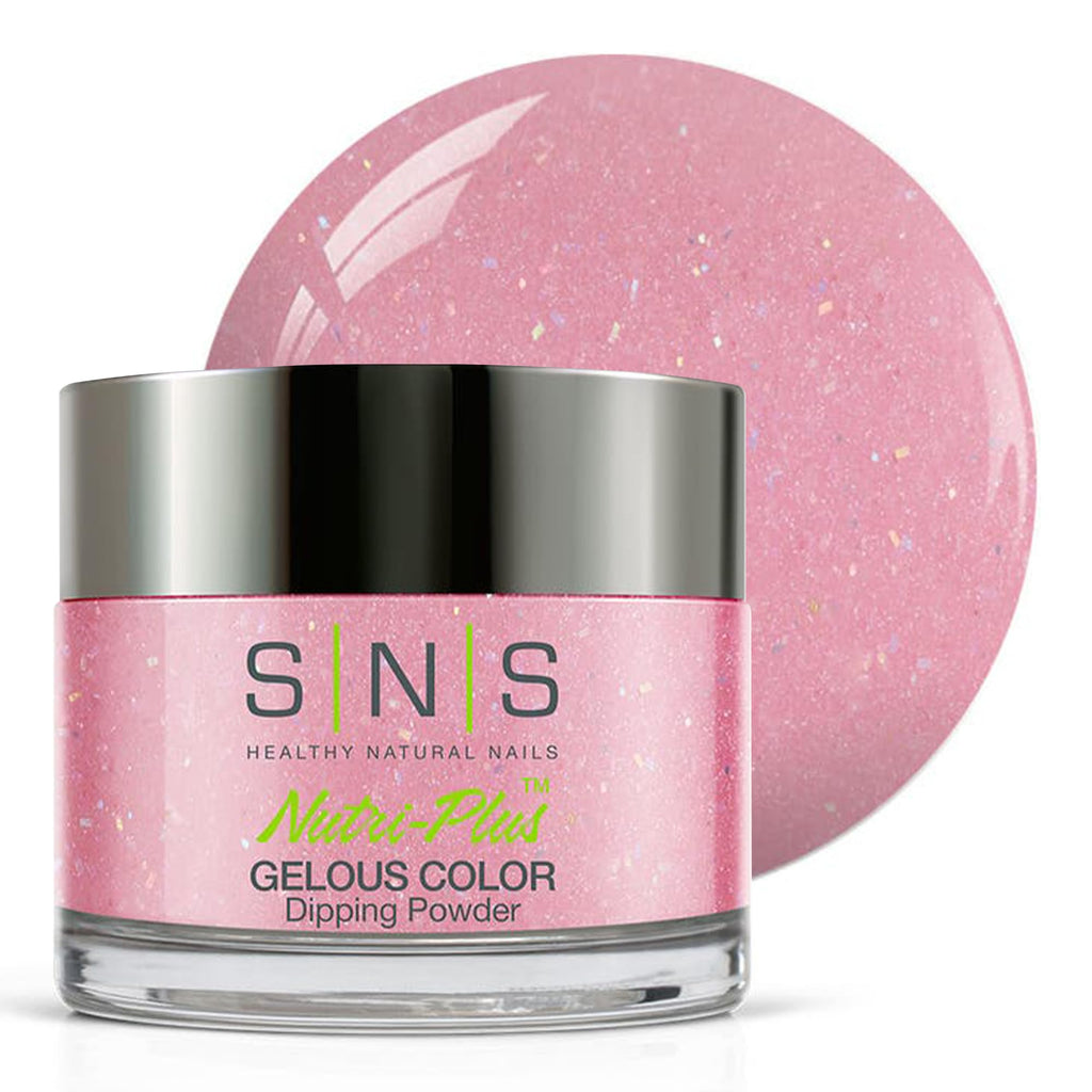 SNS Nail Dip Powder – Beautiful Dreams Pink Glitter, 14-Day Wear, No UV Lamp