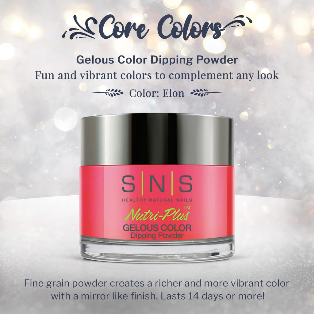 SNS Nail Dip Powder Elon – Long-Lasting 14 Days, Low Odor, No UV Lamp, 1.5oz