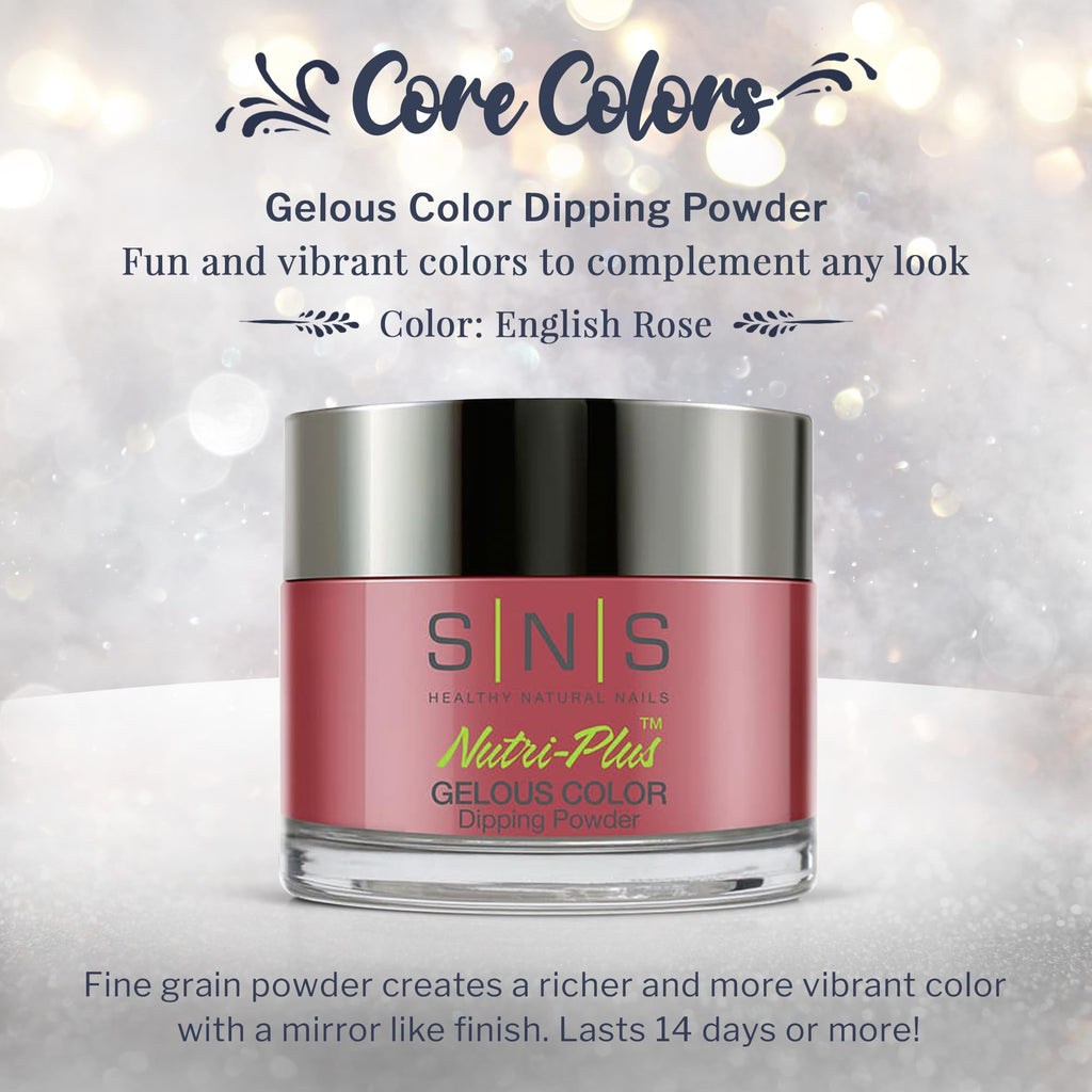SNS Nail Dip Powder English Rose – Long-Lasting, Low-Odor, No UV Lamp, 1.5oz