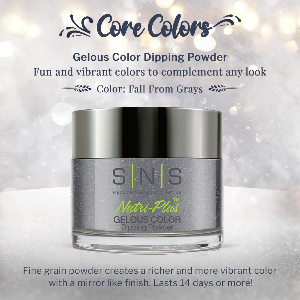 SNS Nail Dip Powder Fall From Grays (Blue Shimmer) – 1.5oz | Long-Lasting, Low-Odor, No UV Lamp