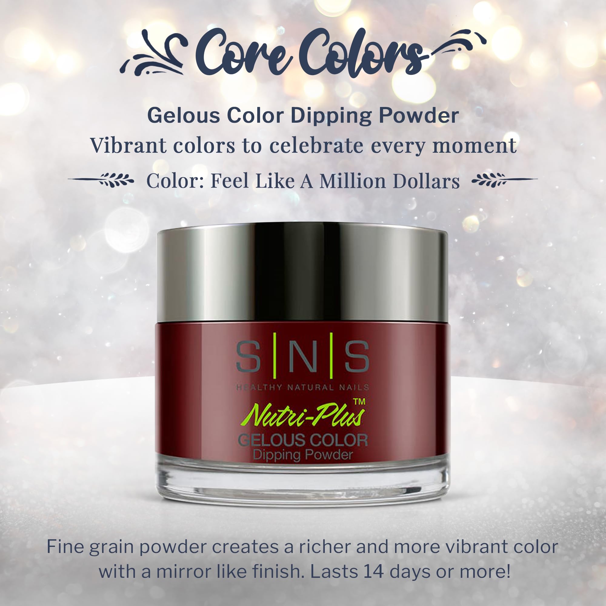 SNS Nail Dip Powder - Feel Like A Million Dollars - Long-Lasting, Low Odor, No UV - 1oz