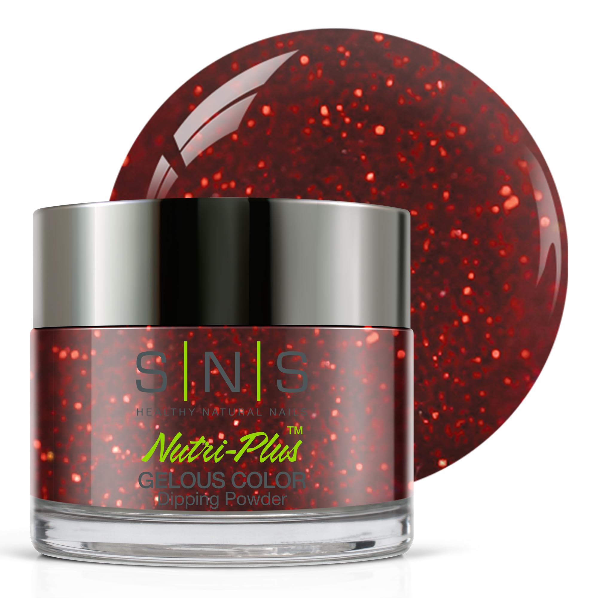 SNS Nail Dip Powder Friday Night Frenzy – Glitter Metallic Red