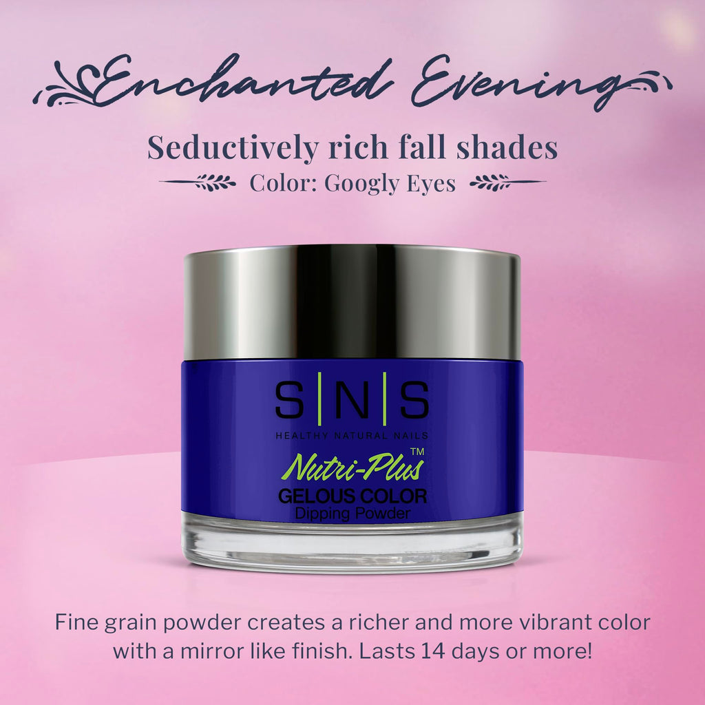 SNS Nail Dip Powder Googly Eyes – Blue Indigo Cobalt (EE14) 1.5 oz, 14-Day No UV