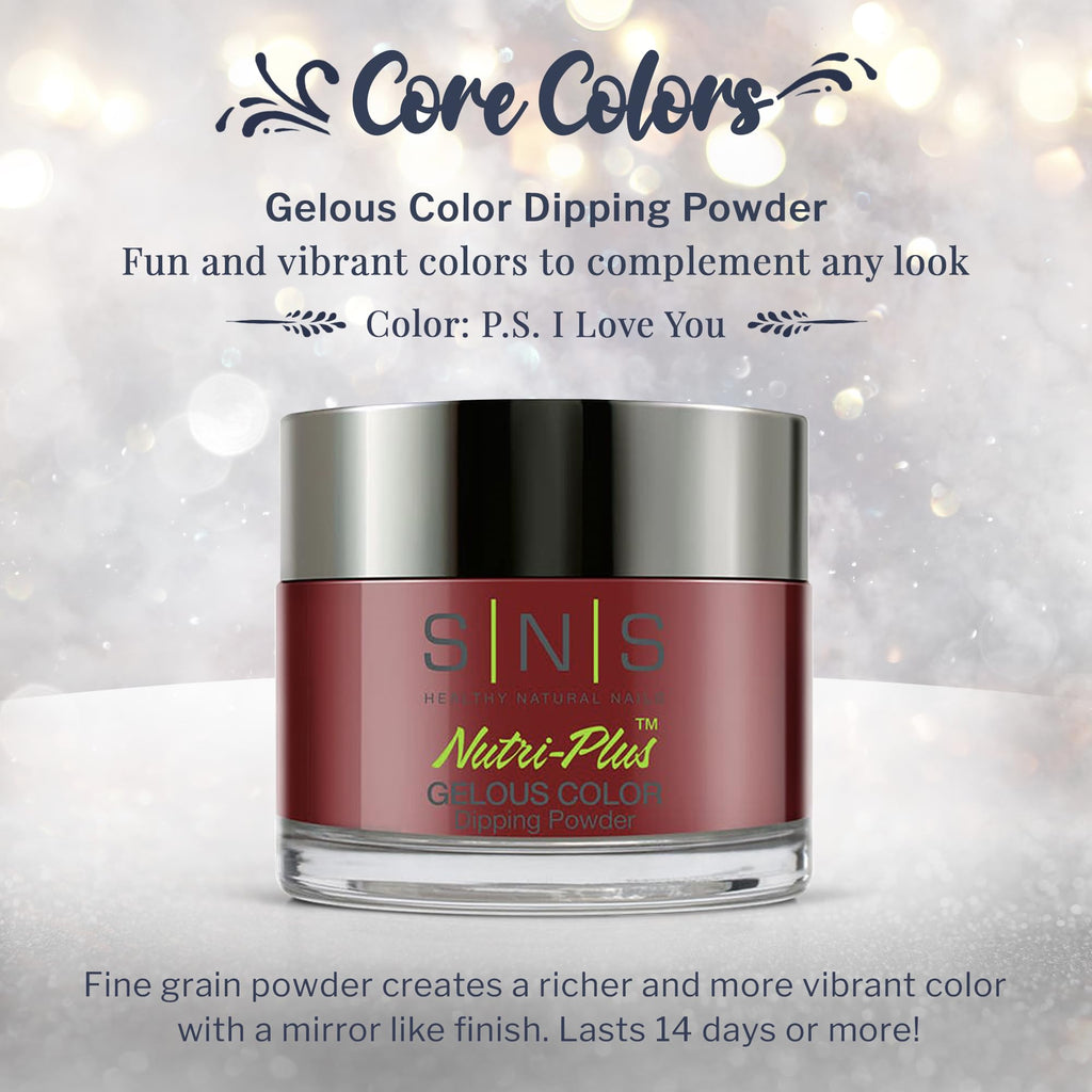 SNS Nail Dip Powder P.S. I Love You – 1.5oz, Long-Lasting, Low-Odor, No UV Lamp