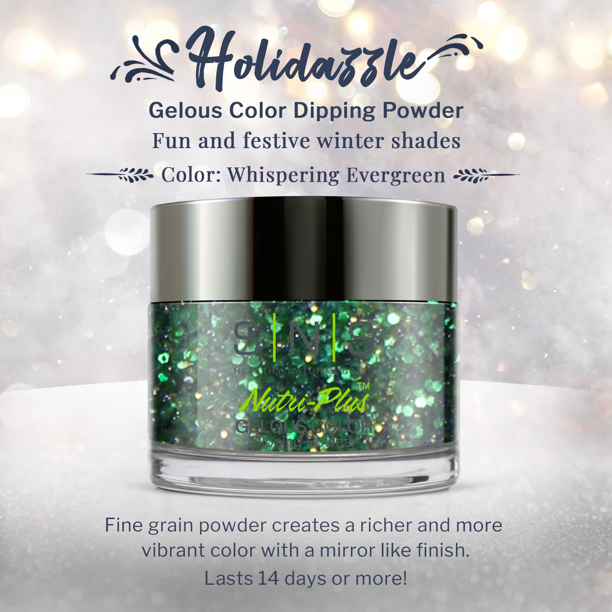SNS Holidazzle Nail Dipping Powder – Whispering Evergreen (HD17) 1.5 oz