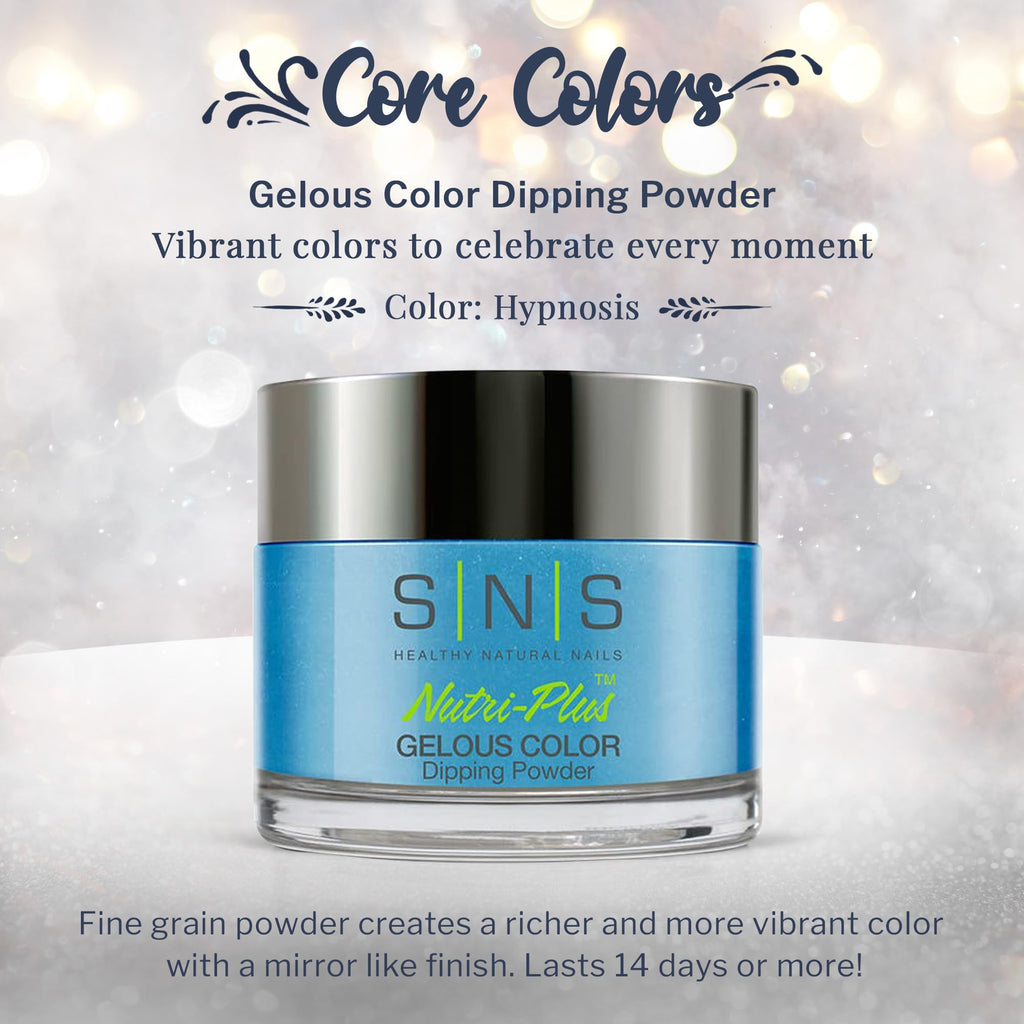 SNS Nail Dip Powder Hypnosis (Blue Shimmer) – 14-Day Wear, Low Odor, No UV Lamp Required
